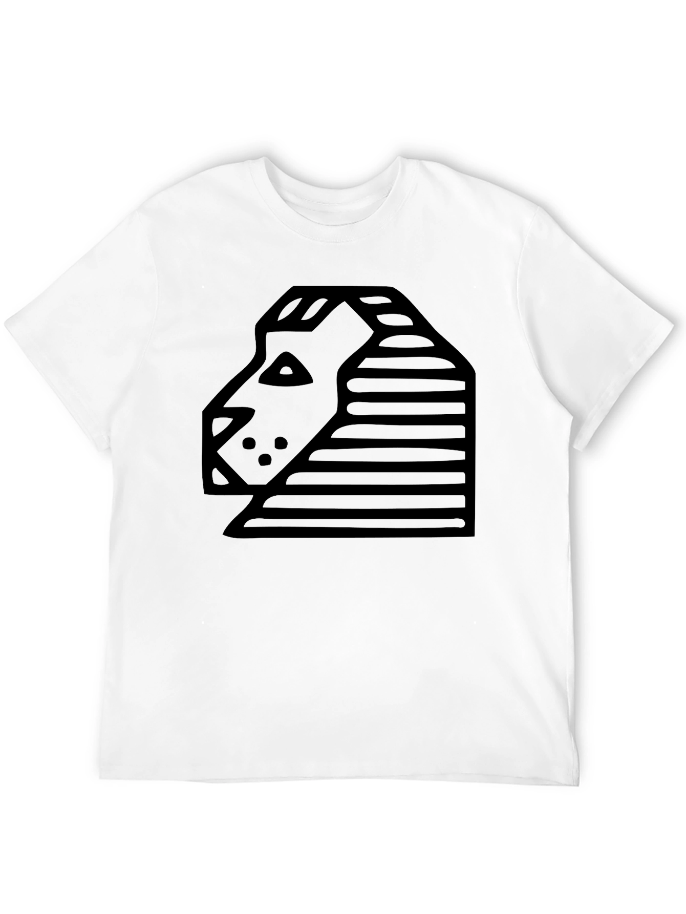 Geometric Sphinx Graphic Black T-Shirt