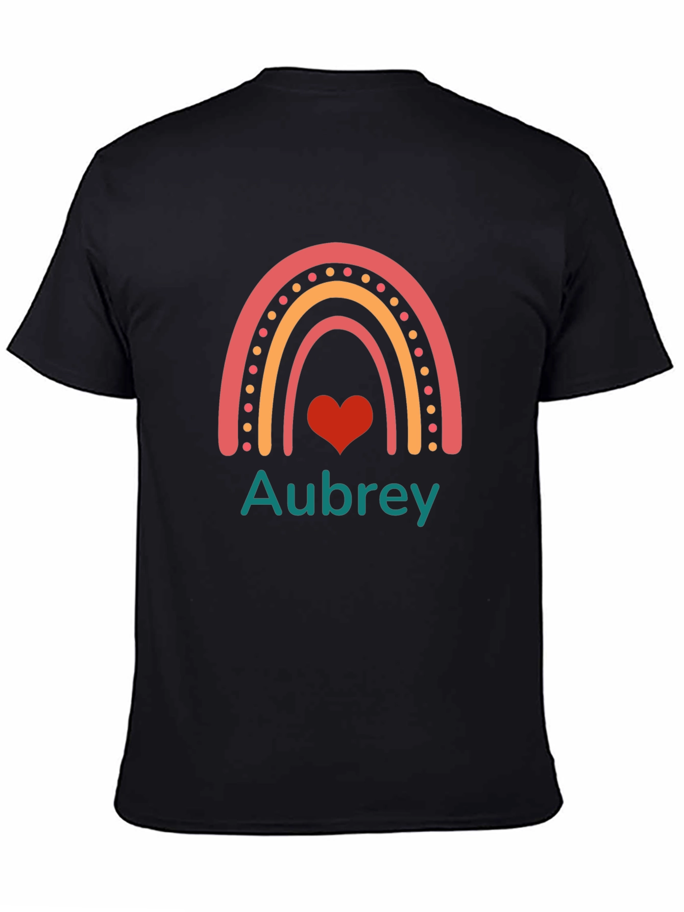 Aubrey Rainbow Heart Personalized Tee