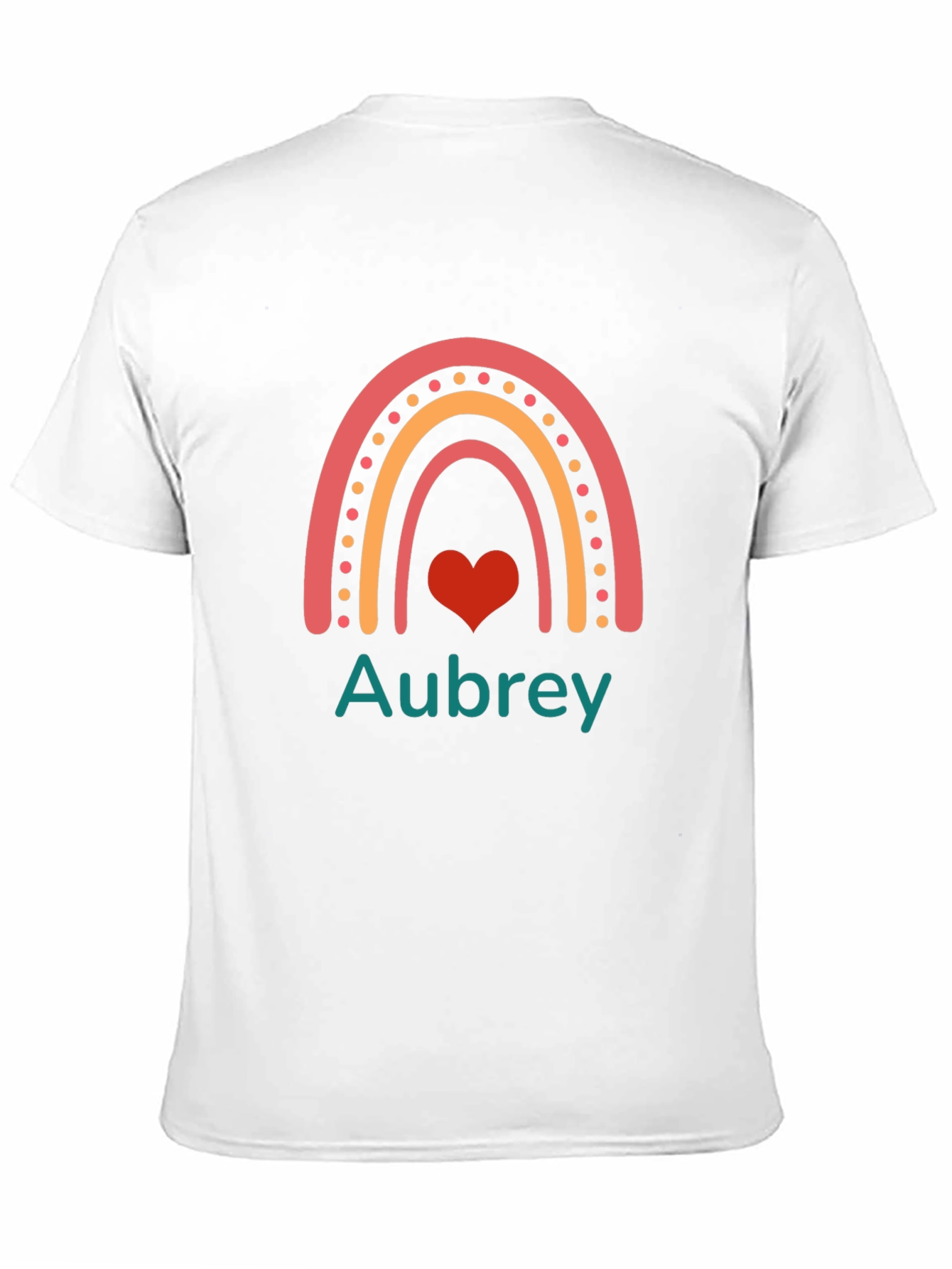Aubrey Rainbow Heart Personalized Tee