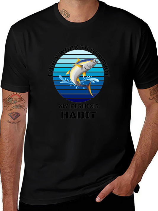 Fishing Habit T-Shirt - Mens Black Tee