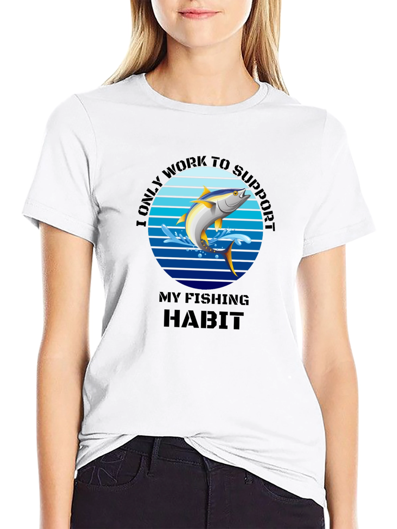 Fishing Habit T-Shirt - Mens Black Tee