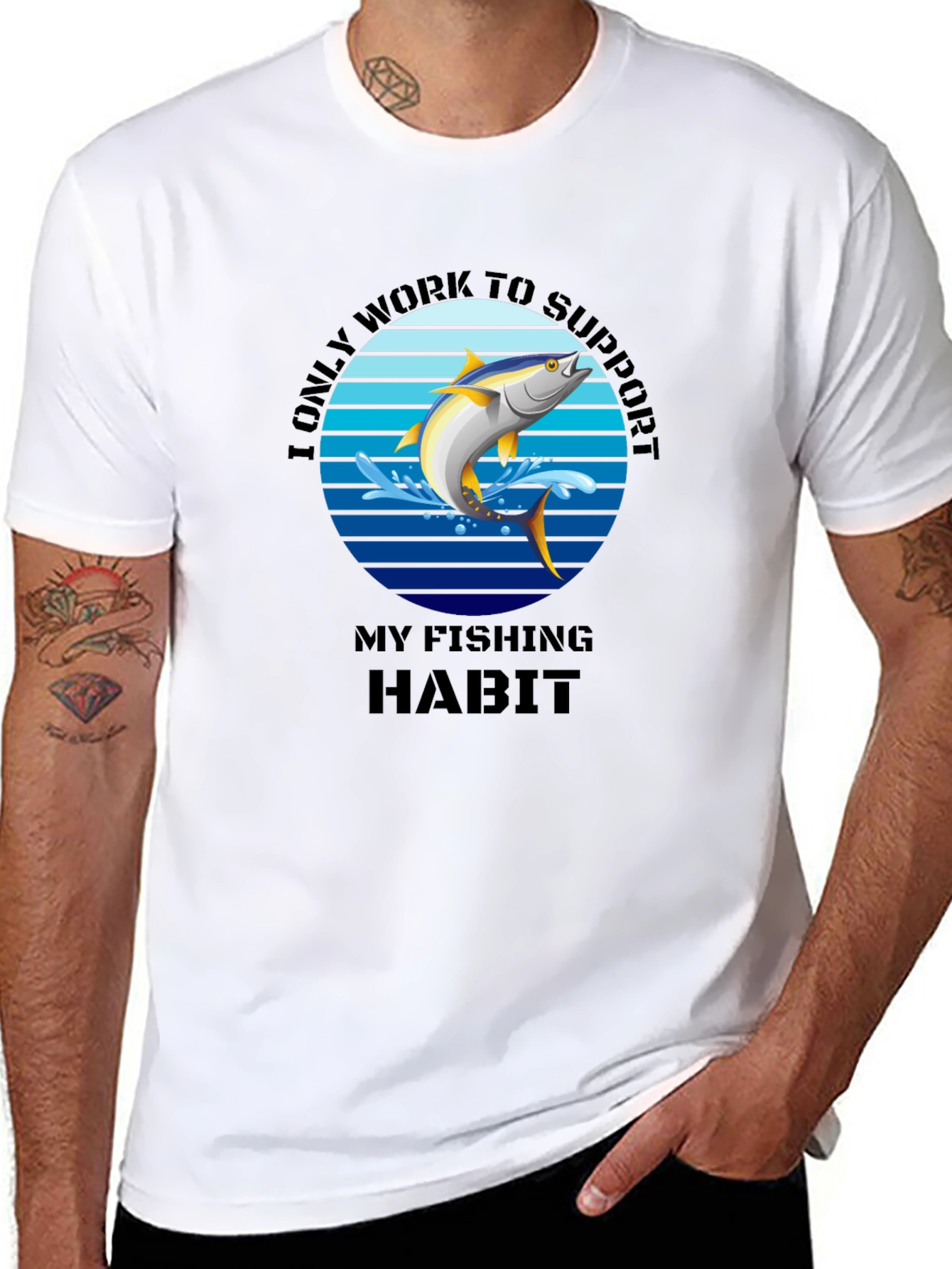 Fishing Habit T-Shirt - Mens Black Tee