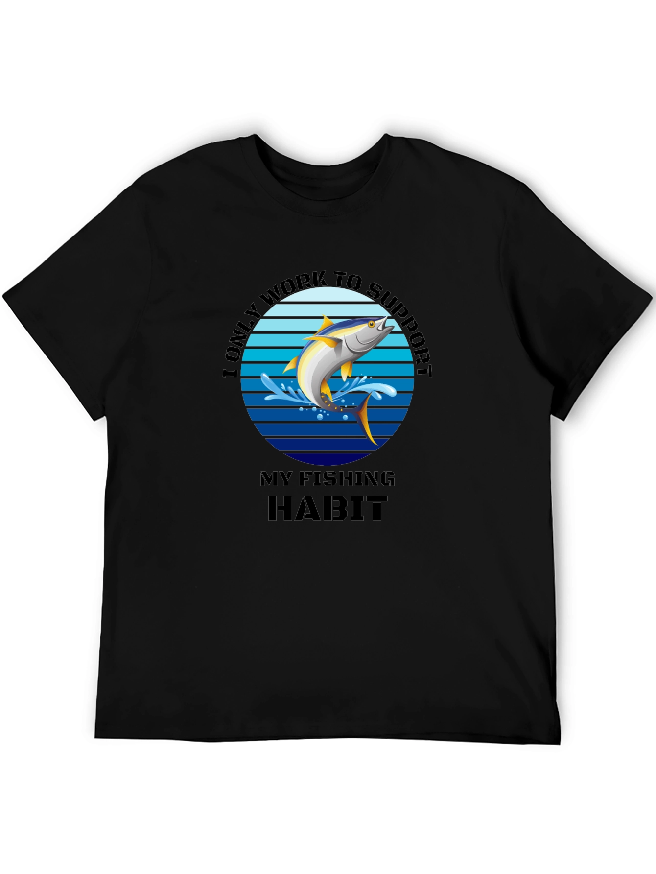 Fishing Habit T-Shirt - Mens Black Tee