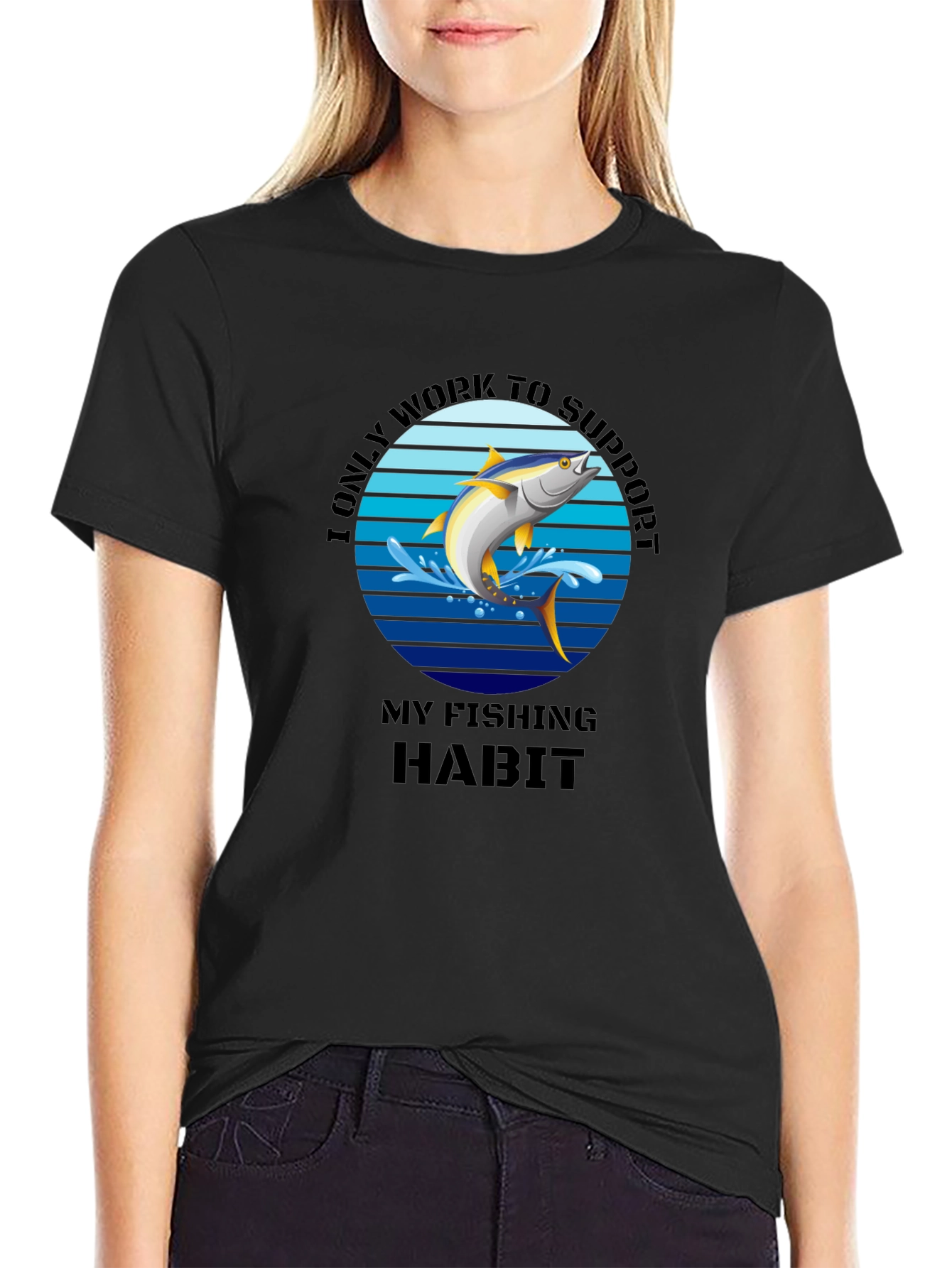 Fishing Habit T-Shirt - Mens Black Tee