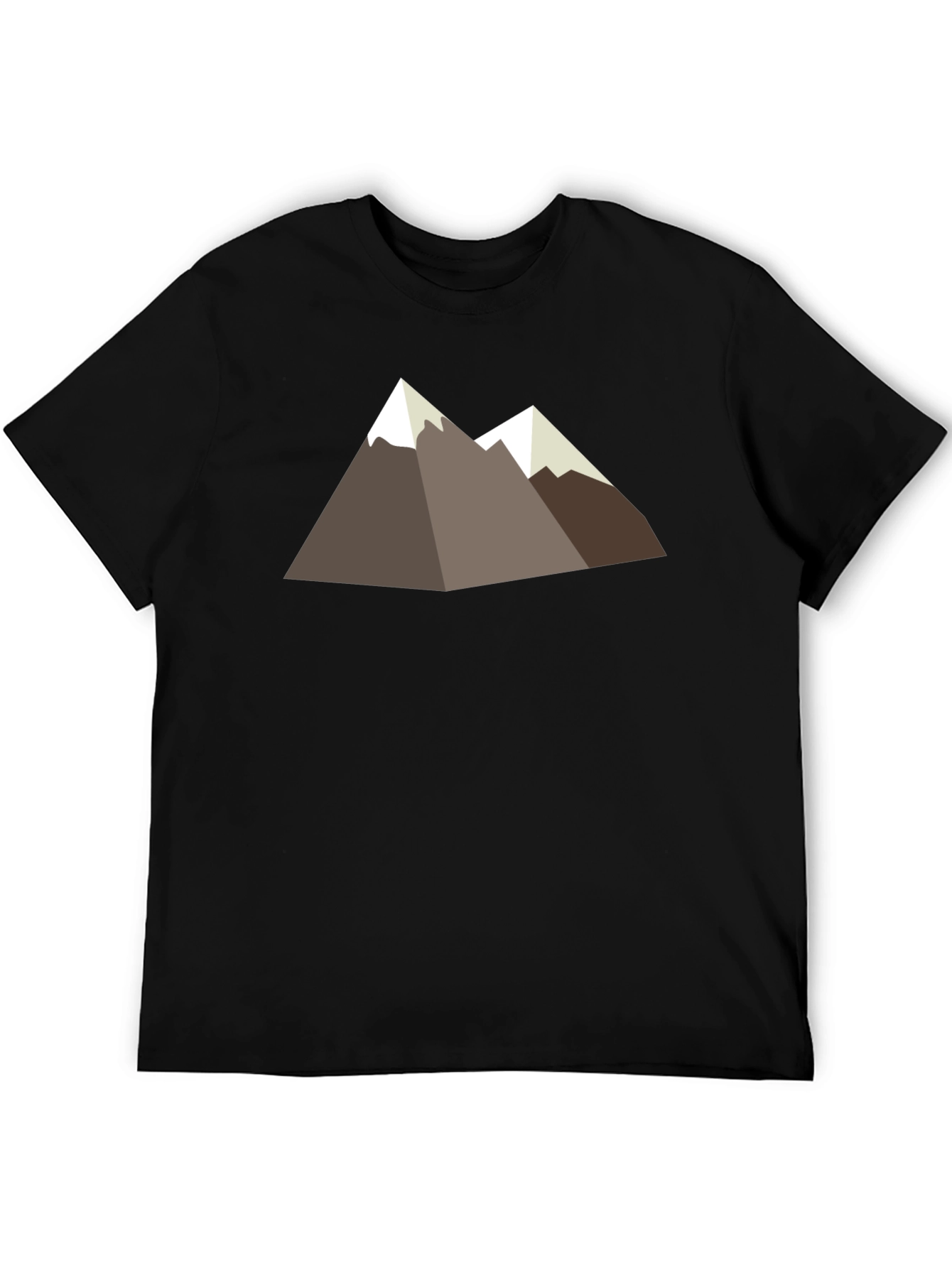 Geometric Mountain Graphic Tee - Black