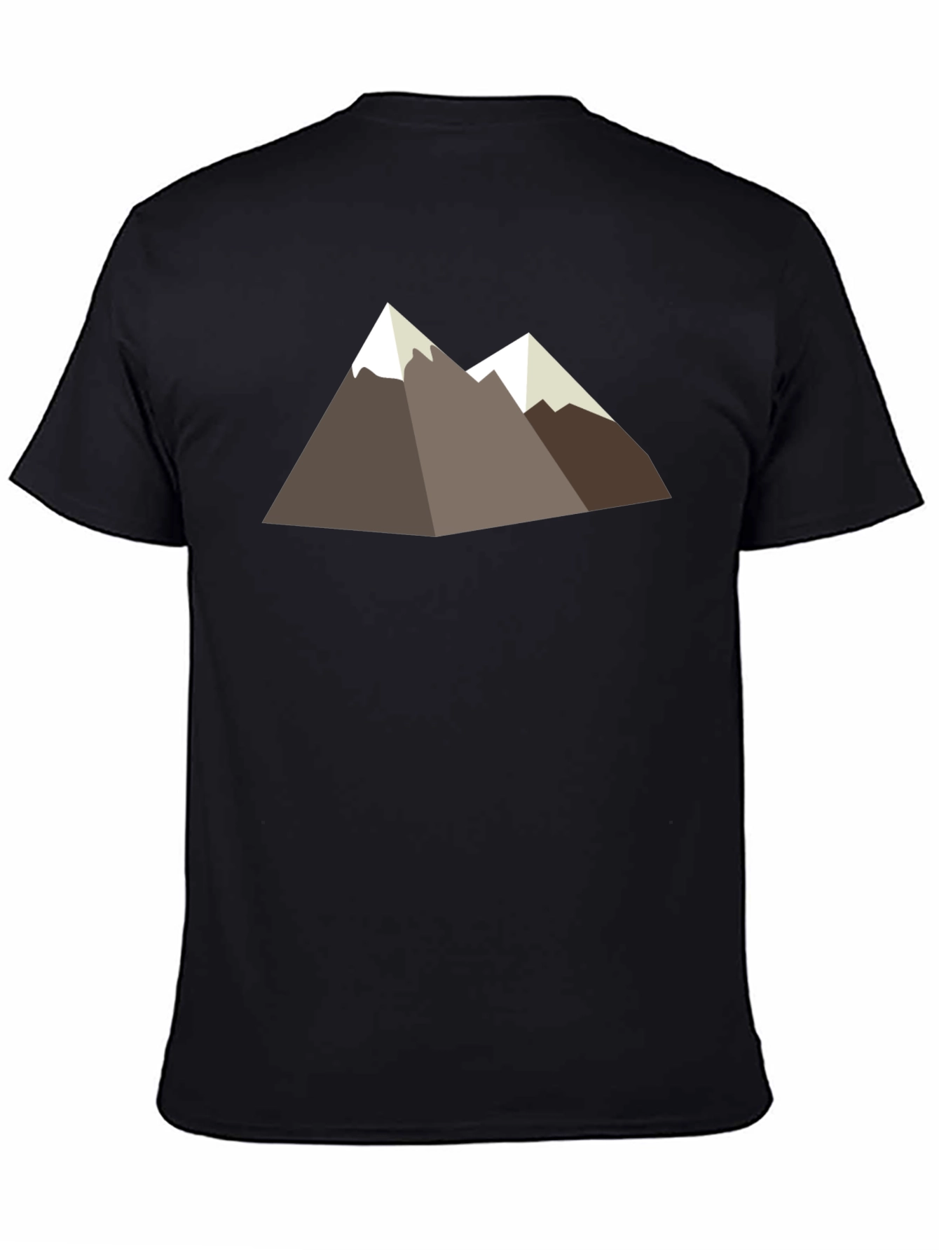 Geometric Mountain Graphic Tee - Black