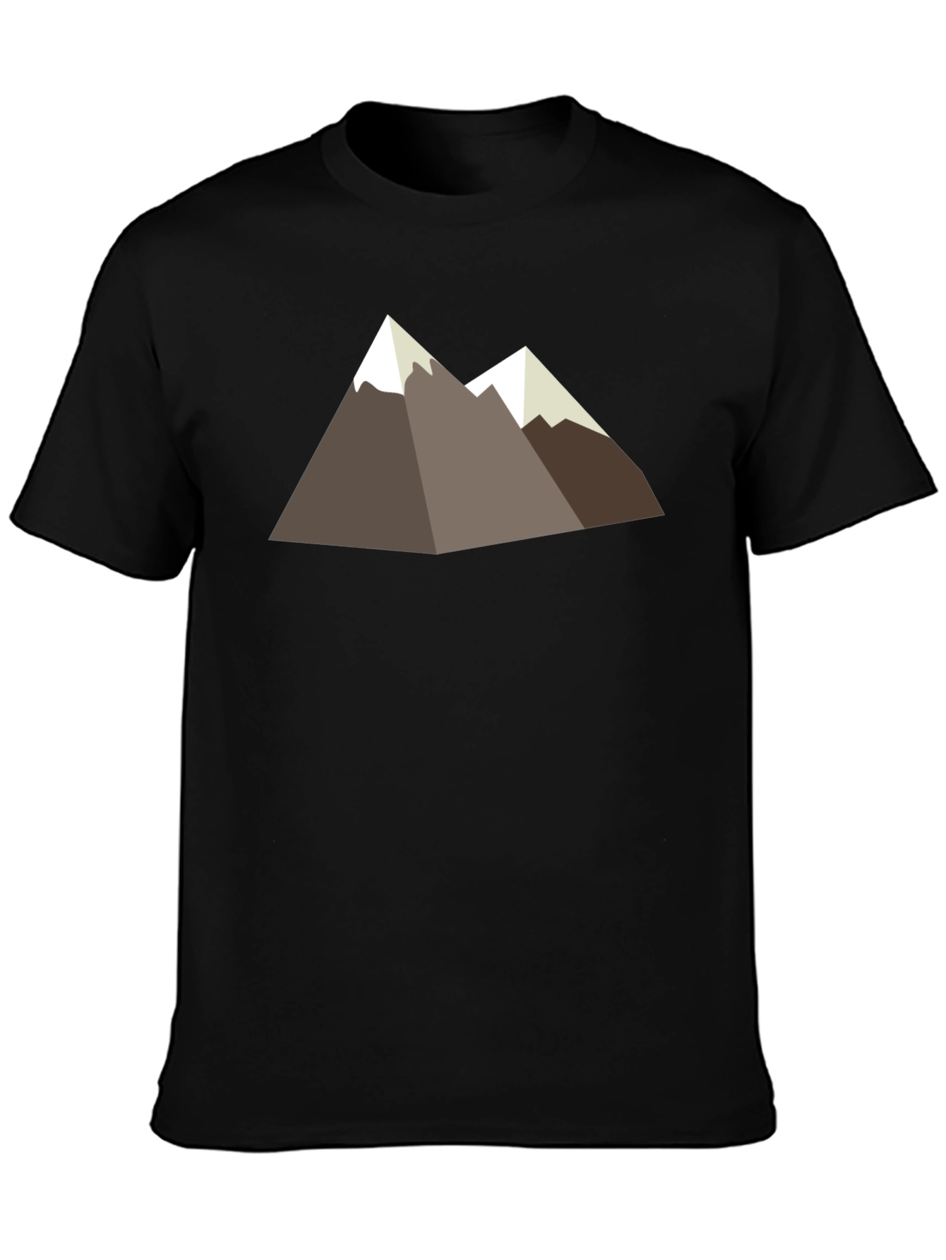 Geometric Mountain Graphic Tee - Black