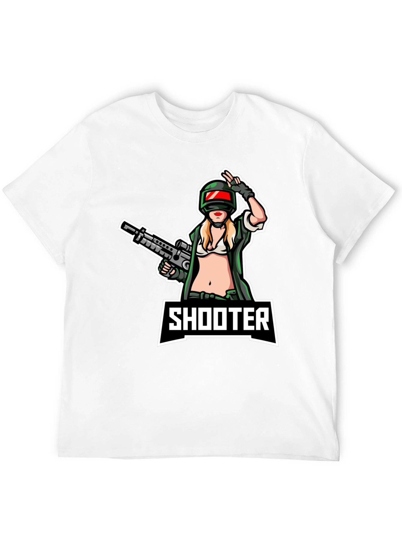 Shooter Girl Graphic T-Shirt - Black Cotton Tee