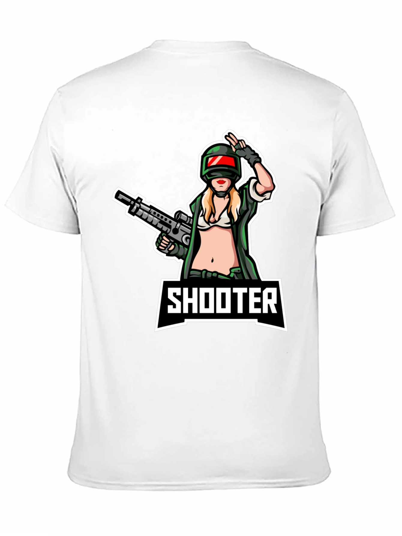 Shooter Girl Graphic T-Shirt - Black Cotton Tee