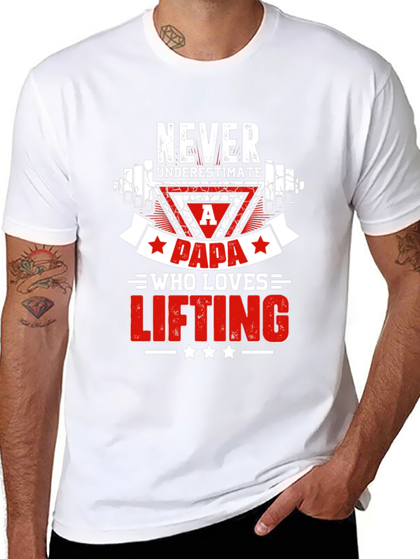 Never Underestimate A Papa Lifting T-Shirt