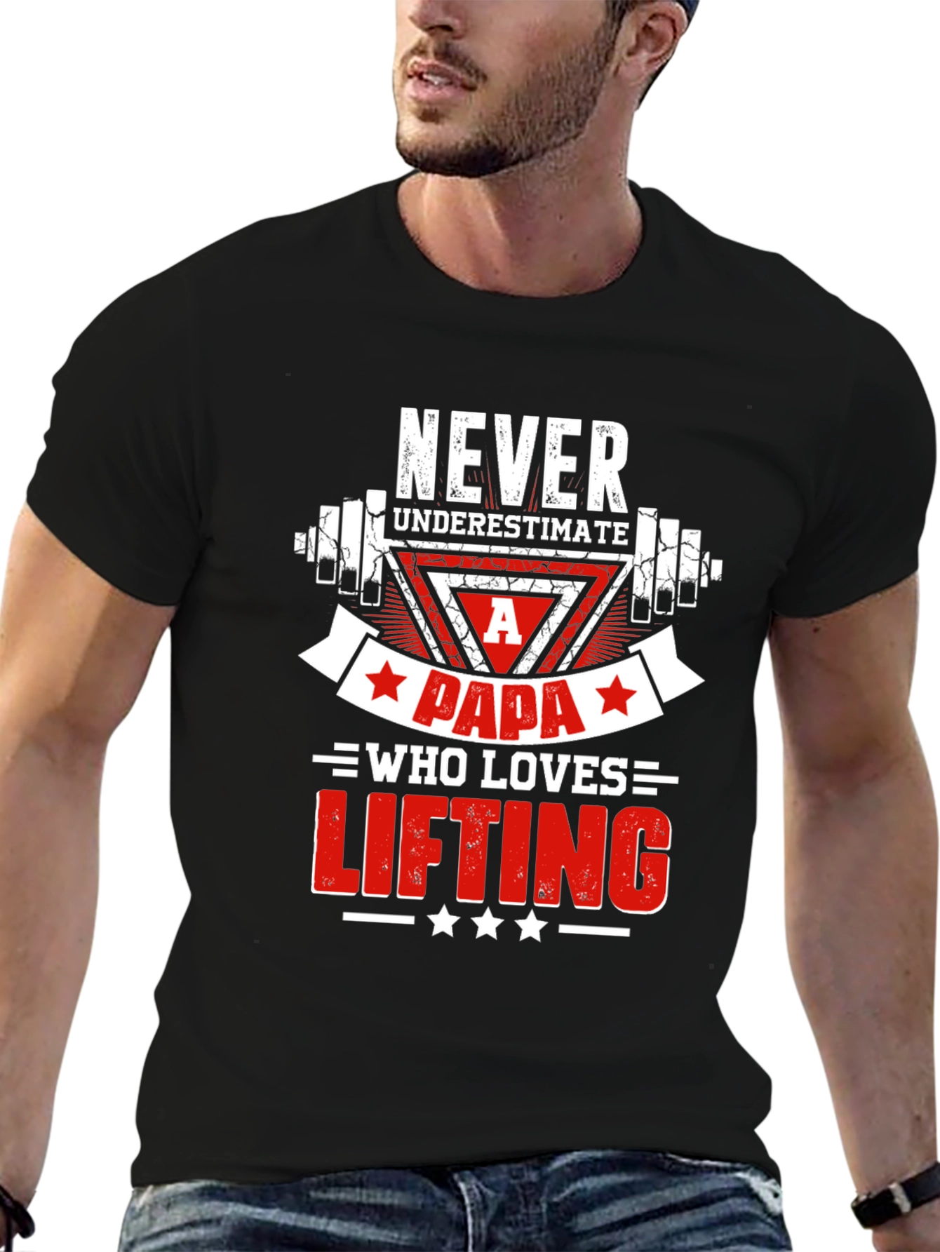 Never Underestimate A Papa Lifting T-Shirt