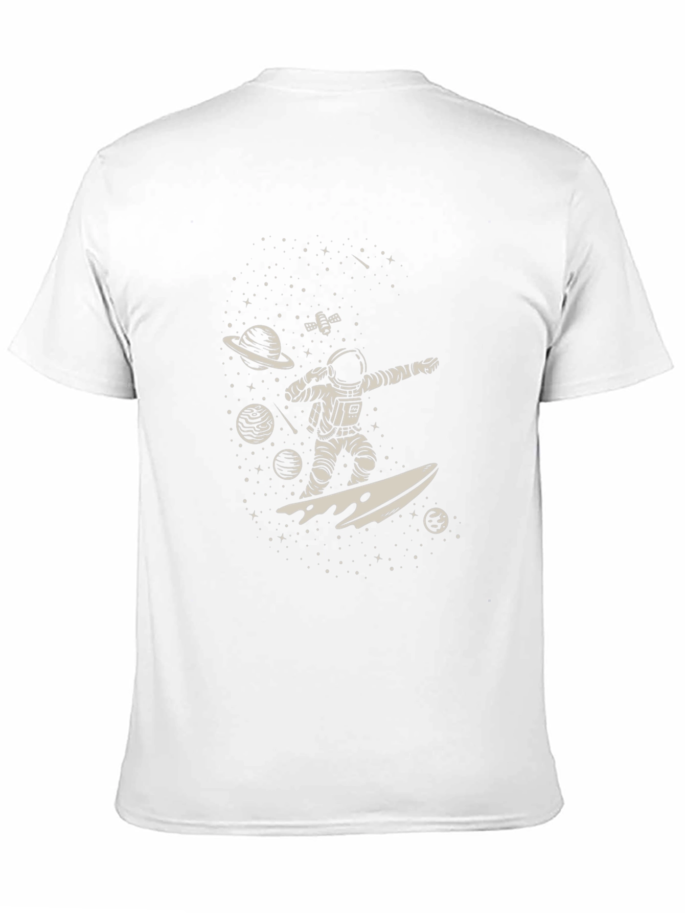 Astronaut Surfing Space Black Graphic Tee