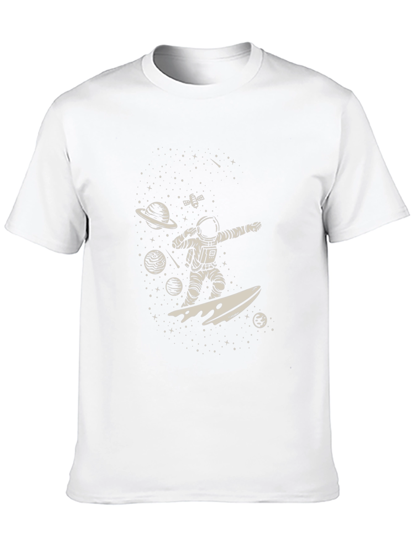 Astronaut Surfing Space Black Graphic Tee