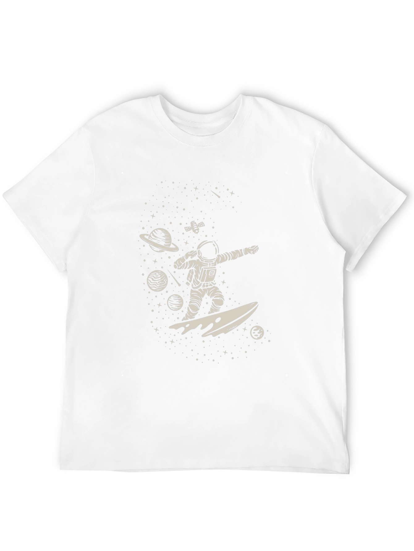 Astronaut Surfing Space Black Graphic Tee