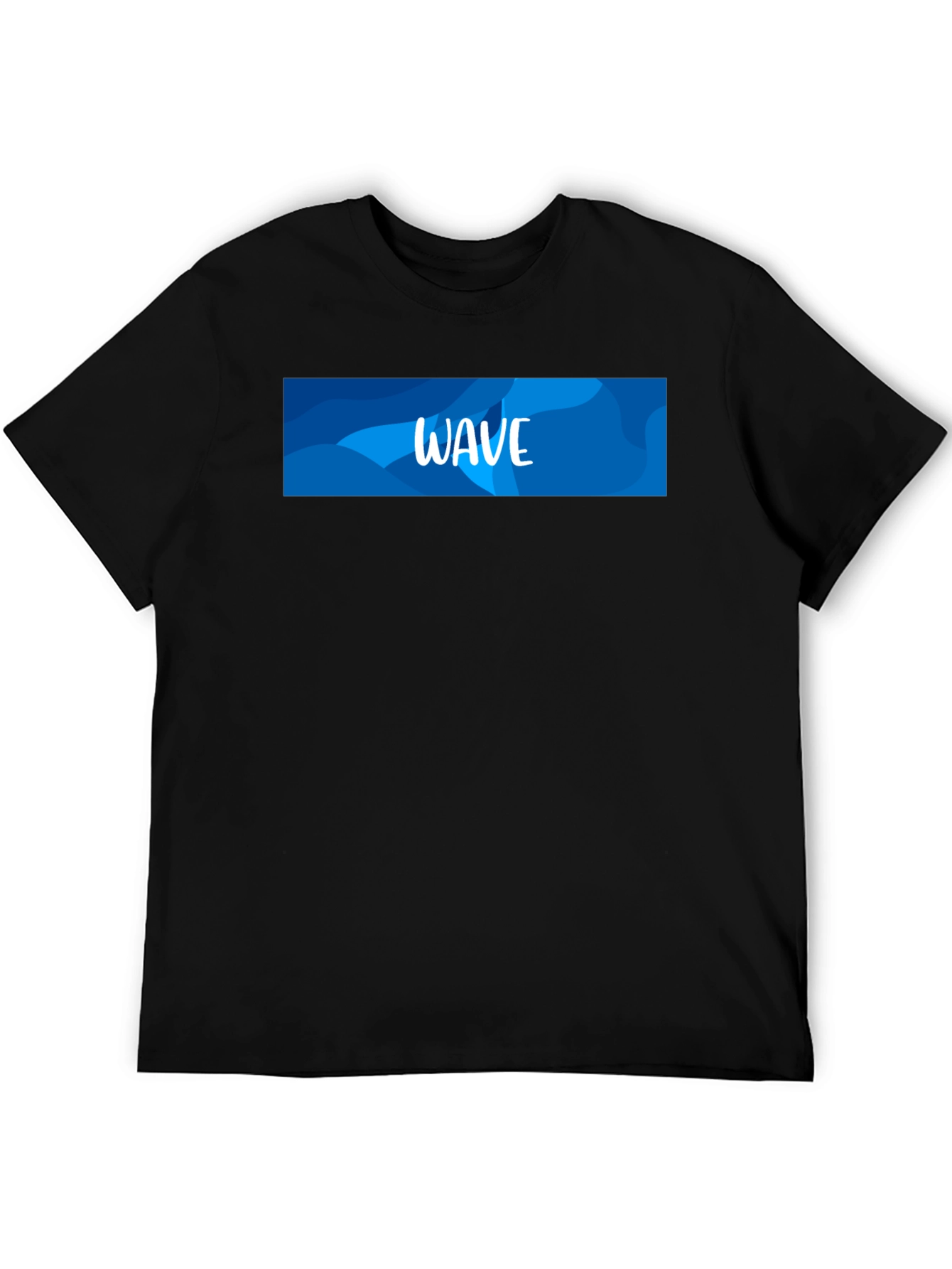 Wave Design Black T-Shirt