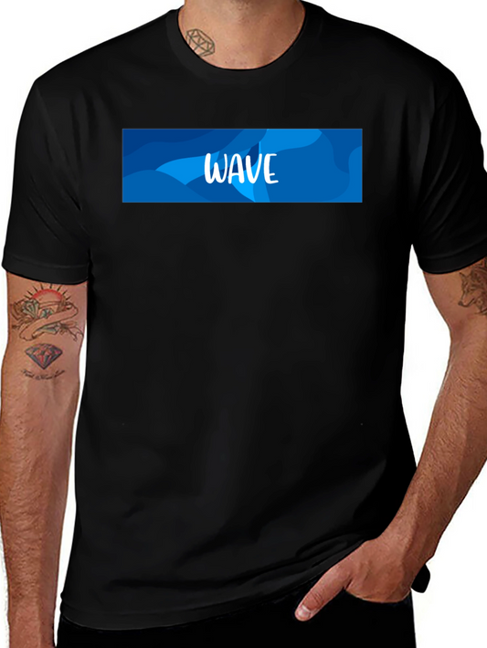 Wave Design Black T-Shirt