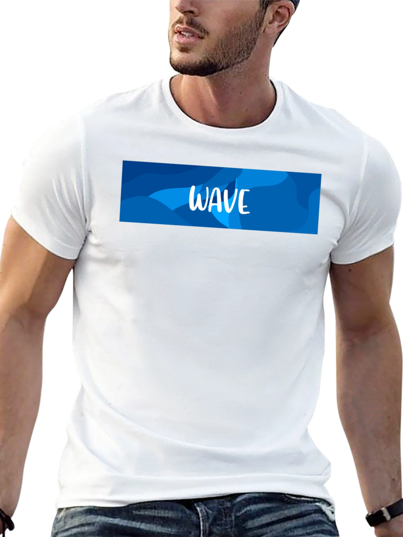 Wave Design Black T-Shirt