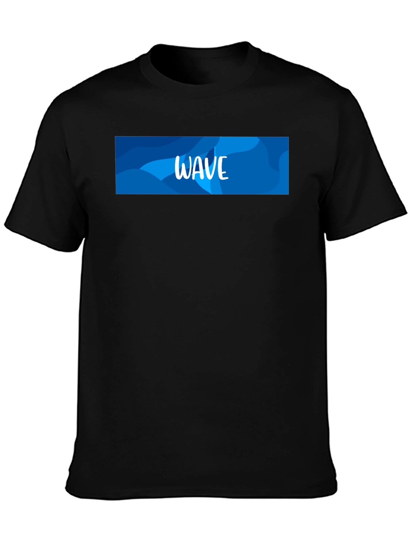 Wave Design Black T-Shirt