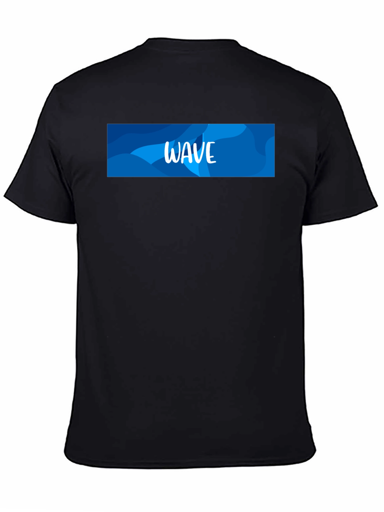 Wave Design Black T-Shirt