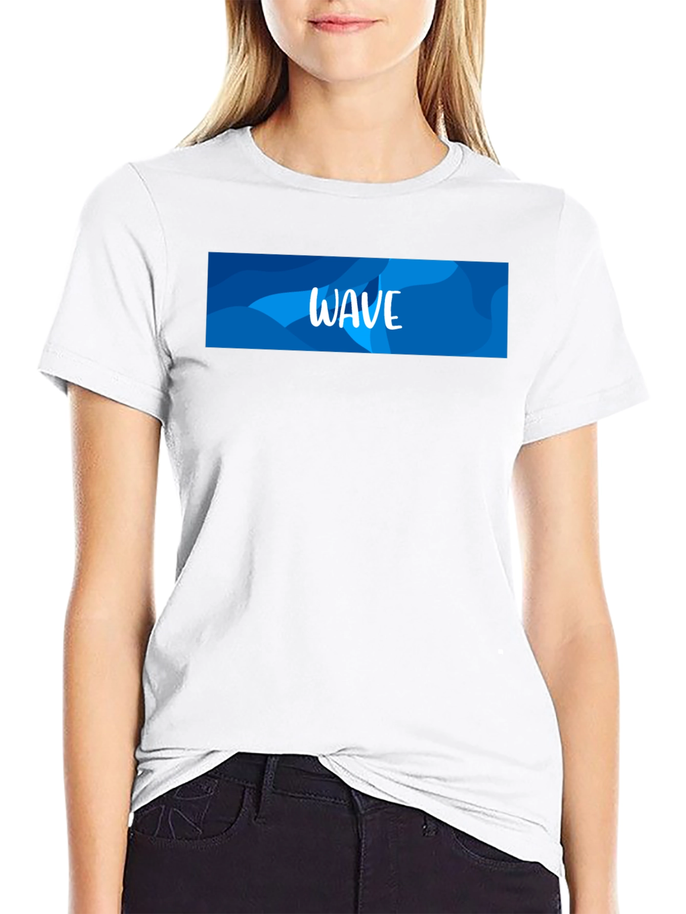 Wave Design Black T-Shirt