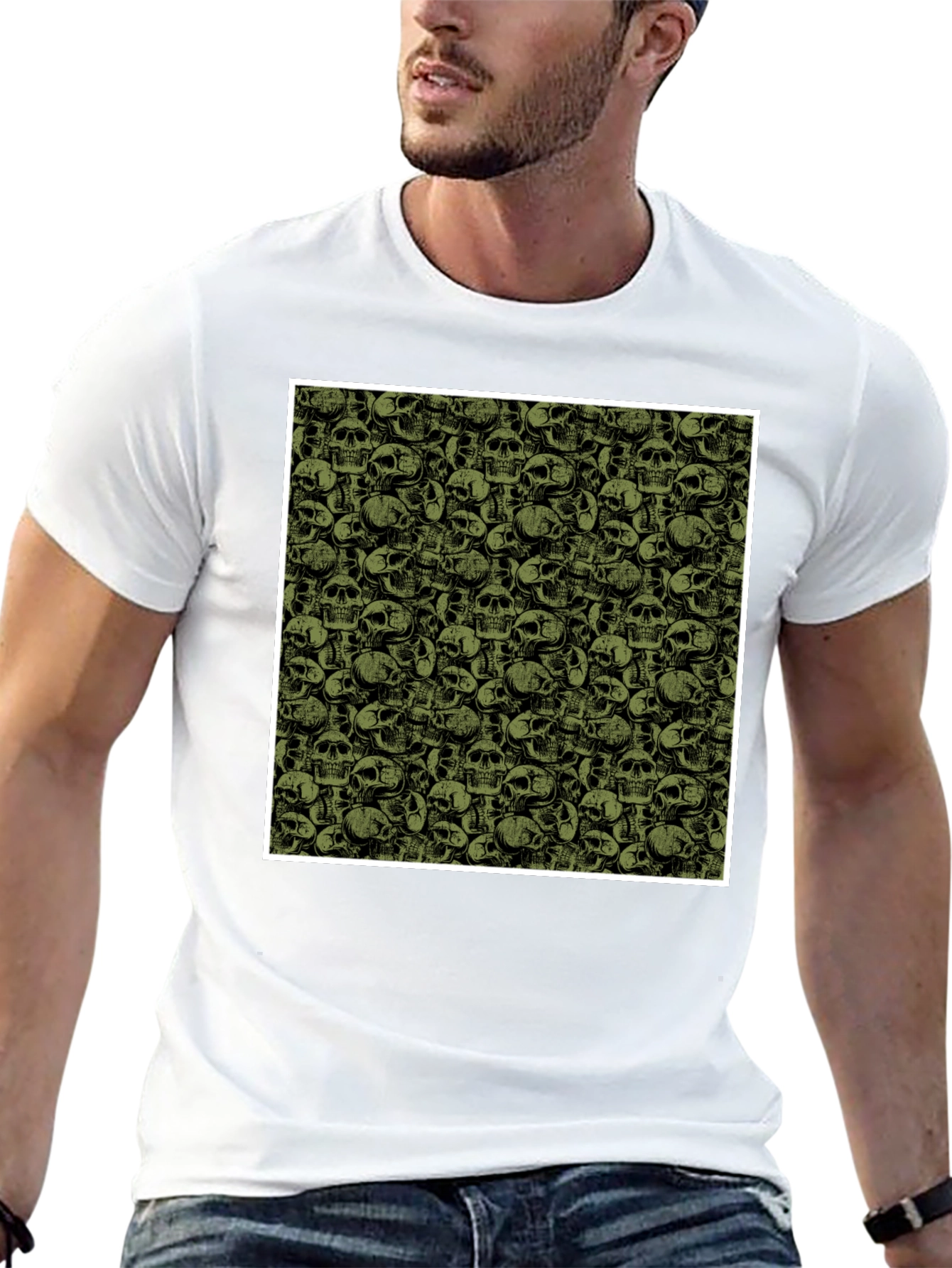 Skull Pattern Tee - Dark & Edgy Style