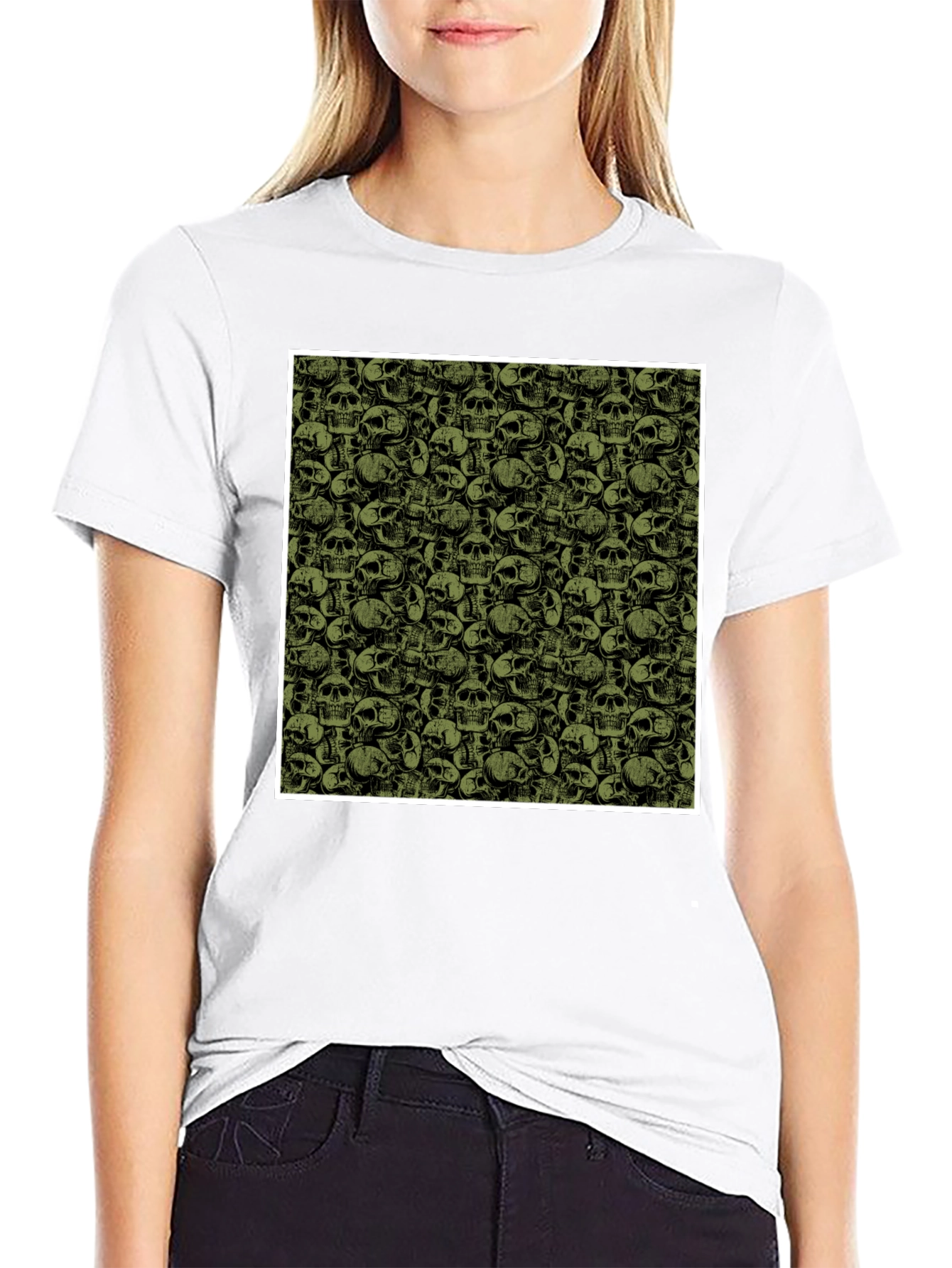 Skull Pattern Tee - Dark & Edgy Style