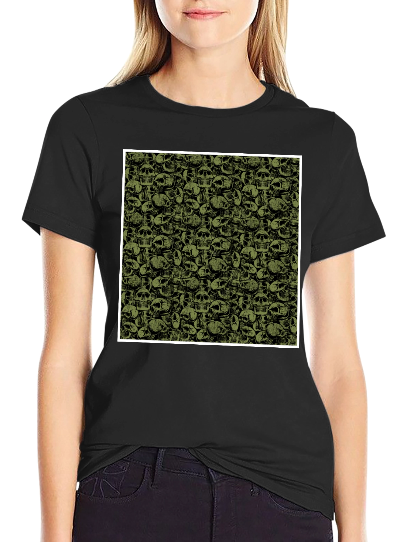 Skull Pattern Tee - Dark & Edgy Style