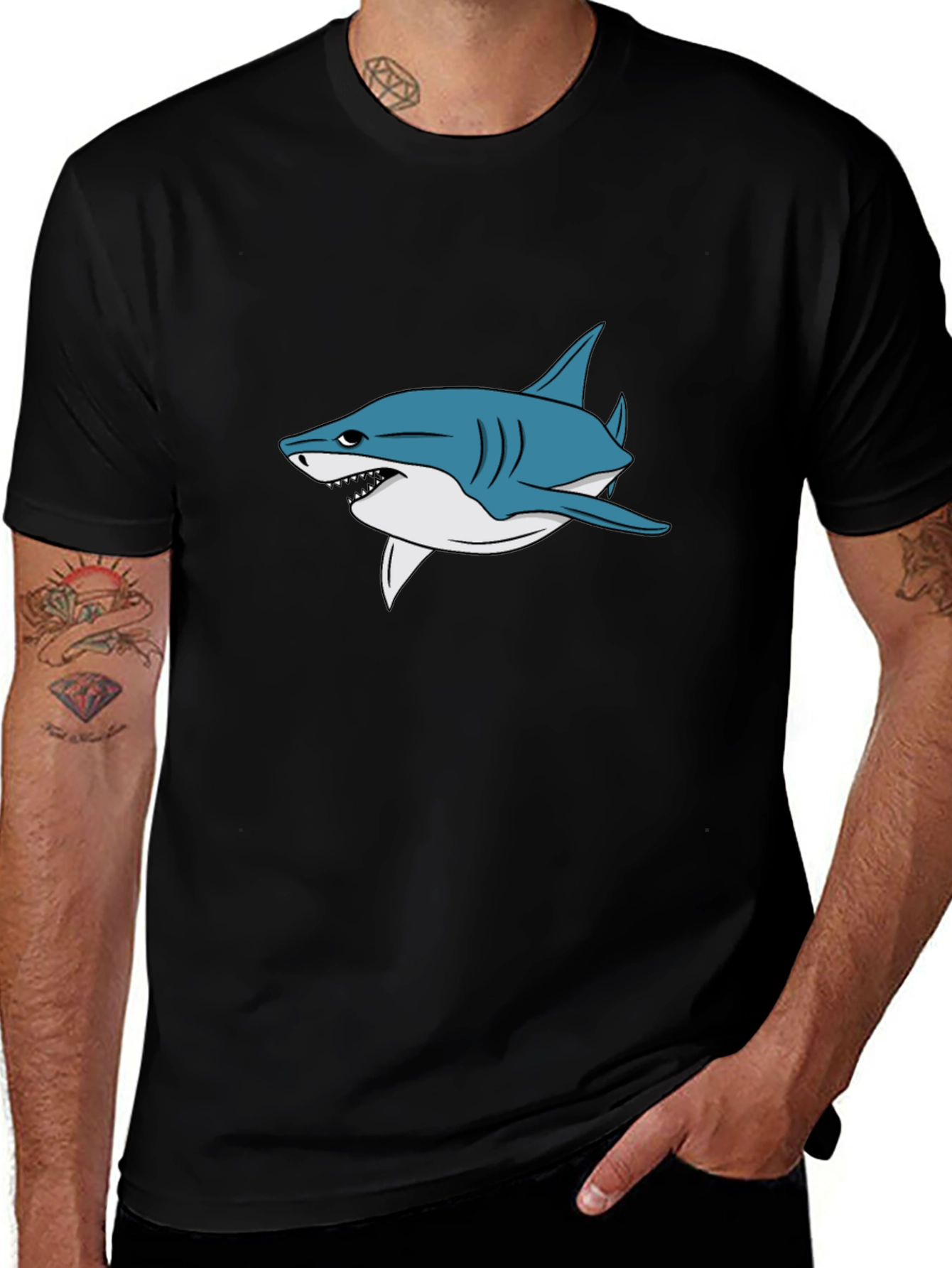 Shark Graphic Black T-Shirt