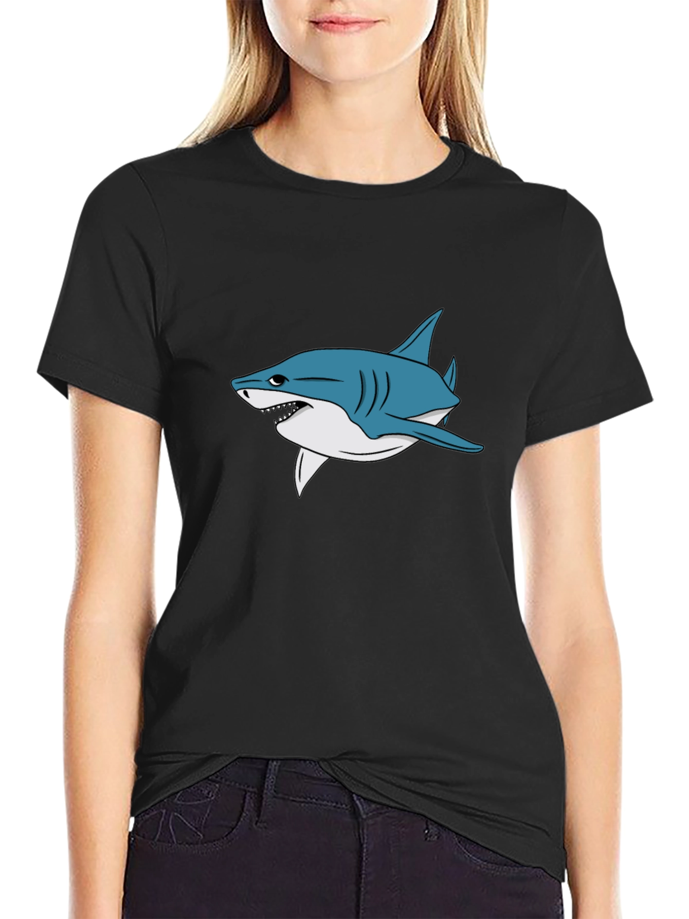 Shark Graphic Black T-Shirt