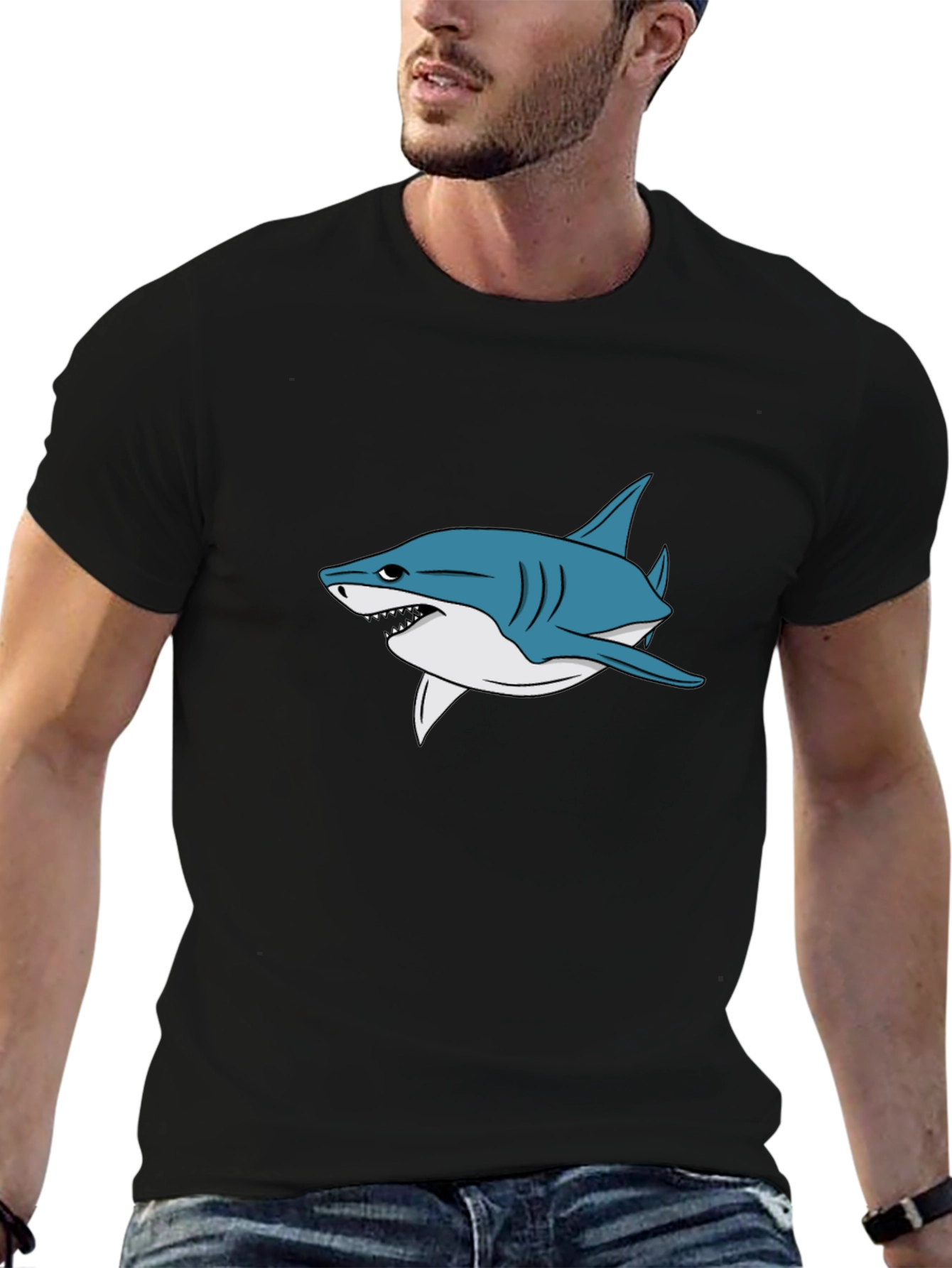 Shark Graphic Black T-Shirt
