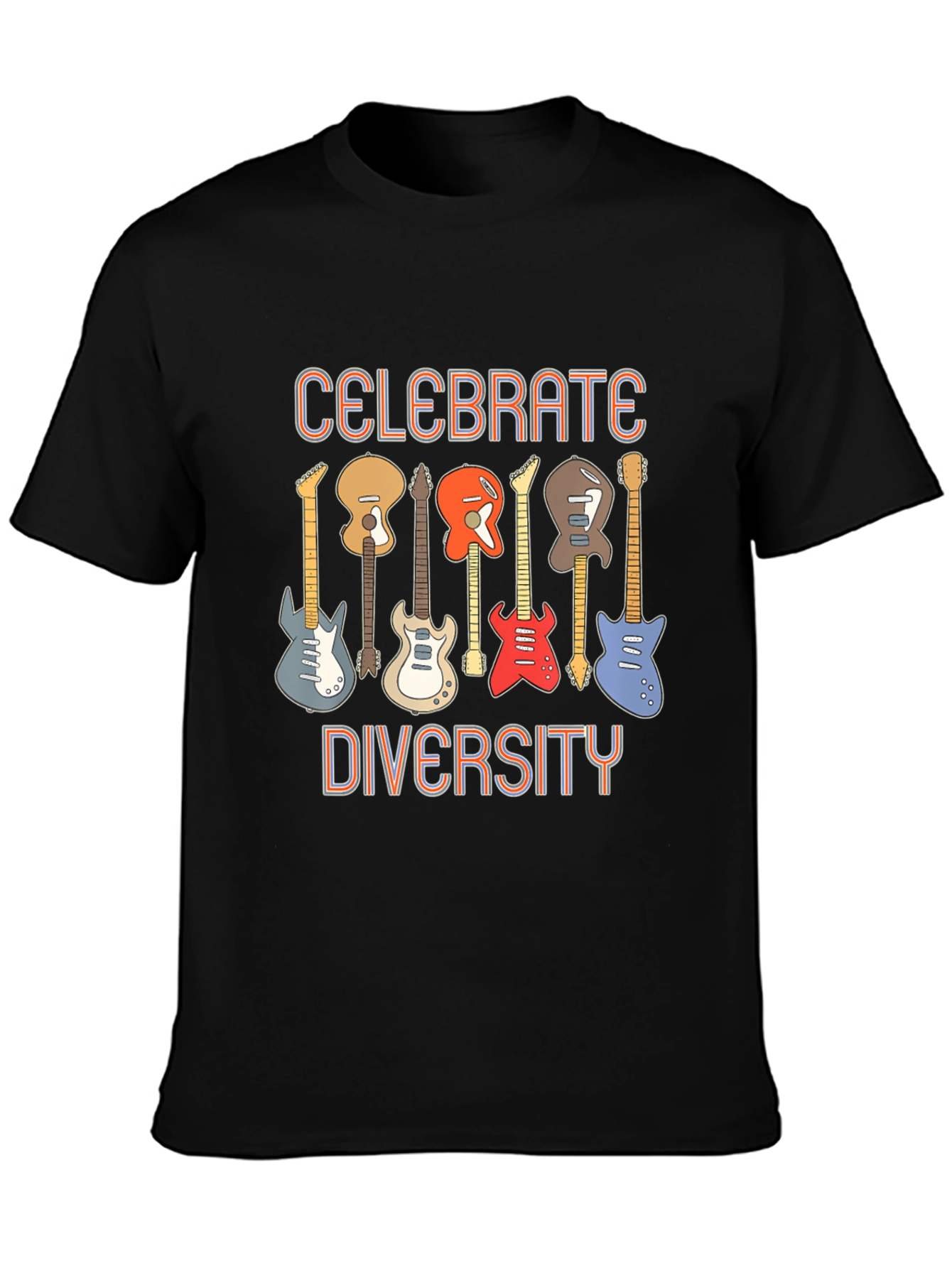 Celebrate Diversity Guitar T-Shirt