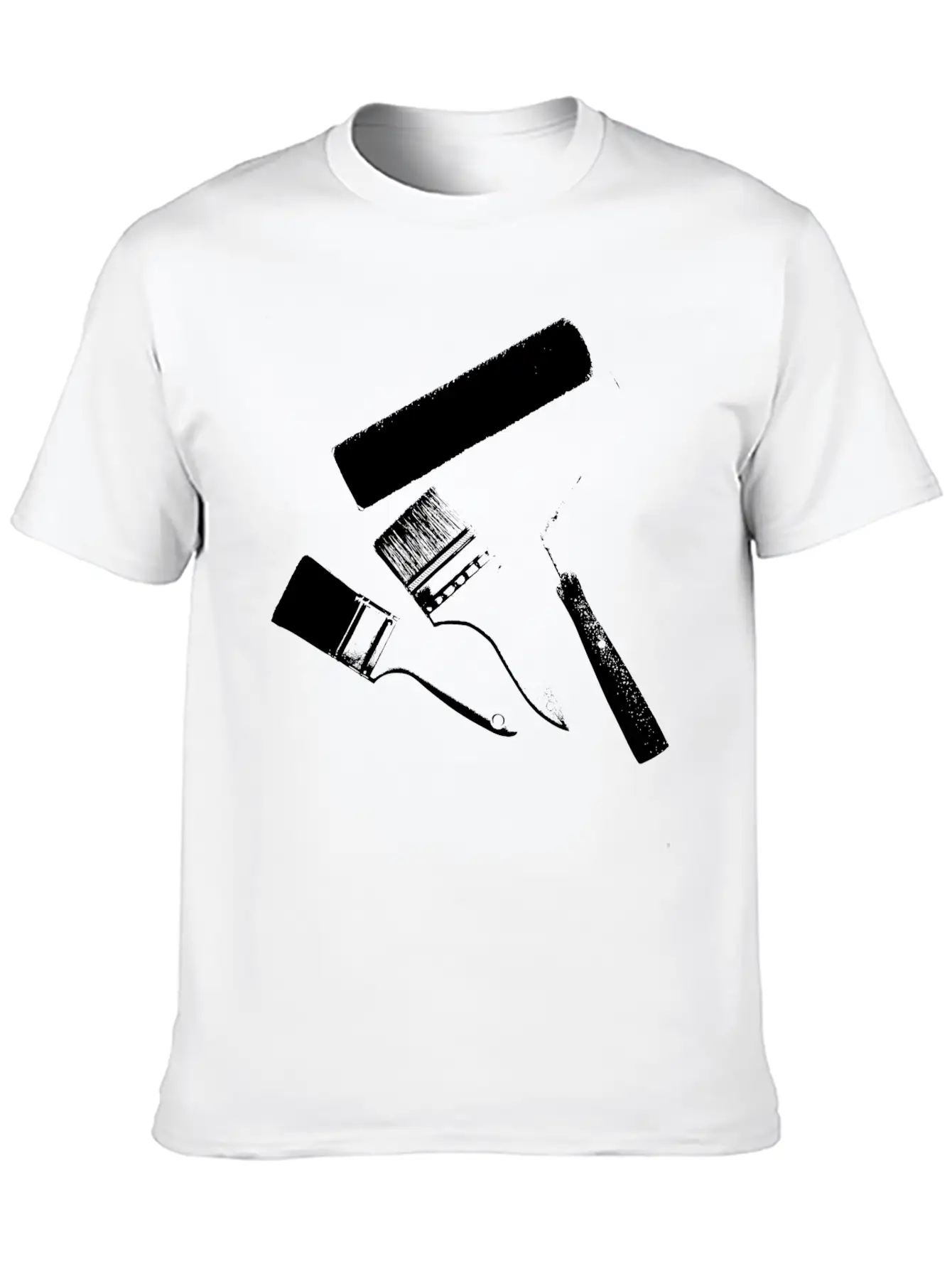 Paint Brushes Comfortable Minimalist Graphic Tee – Summer Style Essential