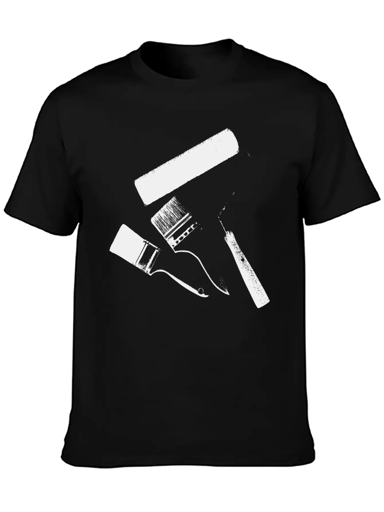 Paint Brushes Comfortable Minimalist Graphic Tee – Summer Style Essential
