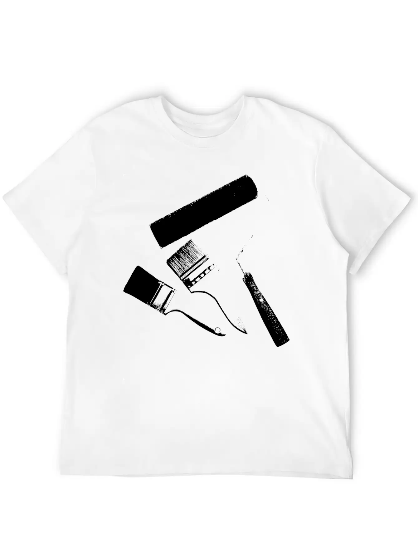 Paint Brushes Comfortable Minimalist Graphic Tee – Summer Style Essential