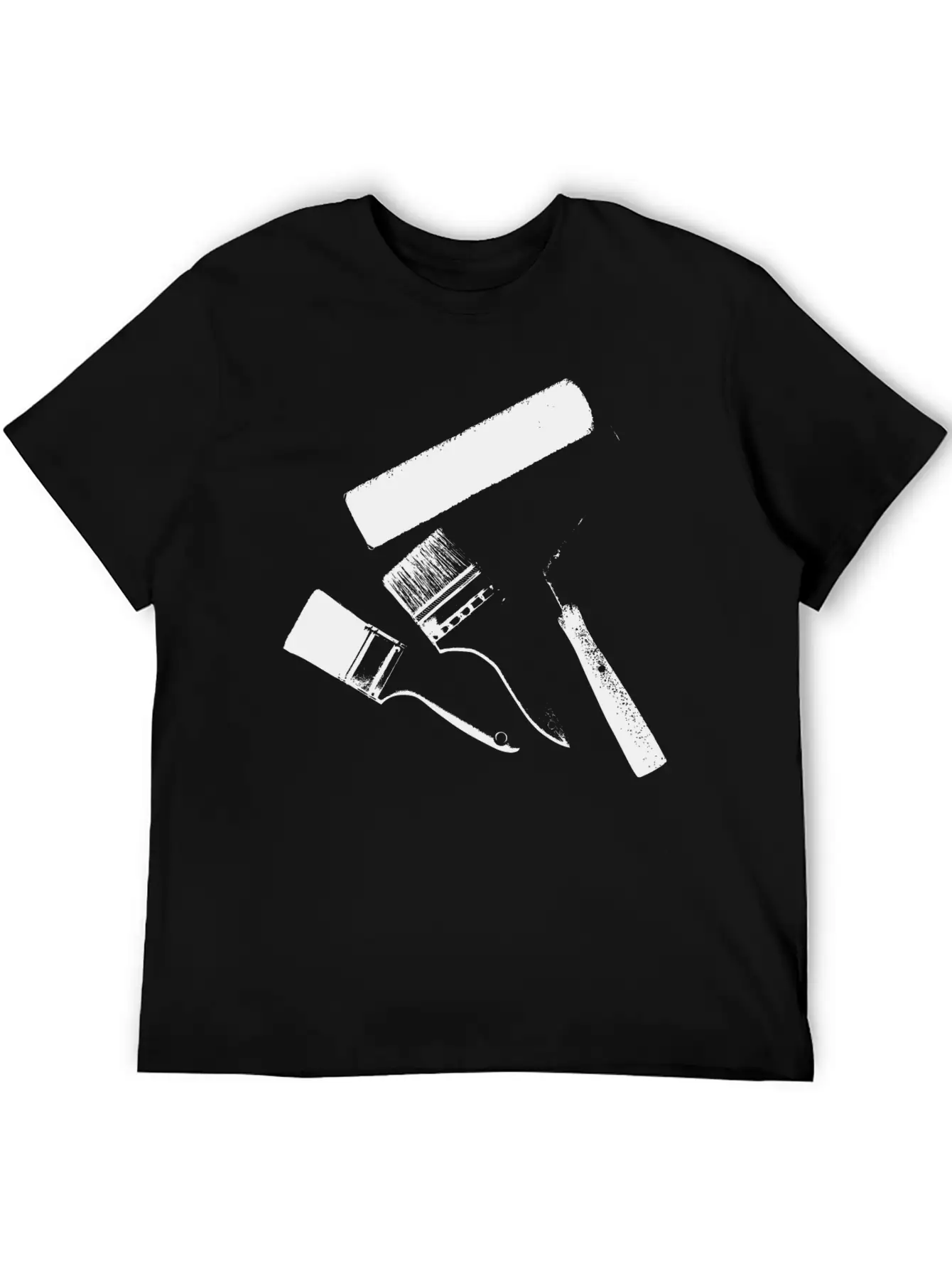 Paint Brushes Comfortable Minimalist Graphic Tee – Summer Style Essential