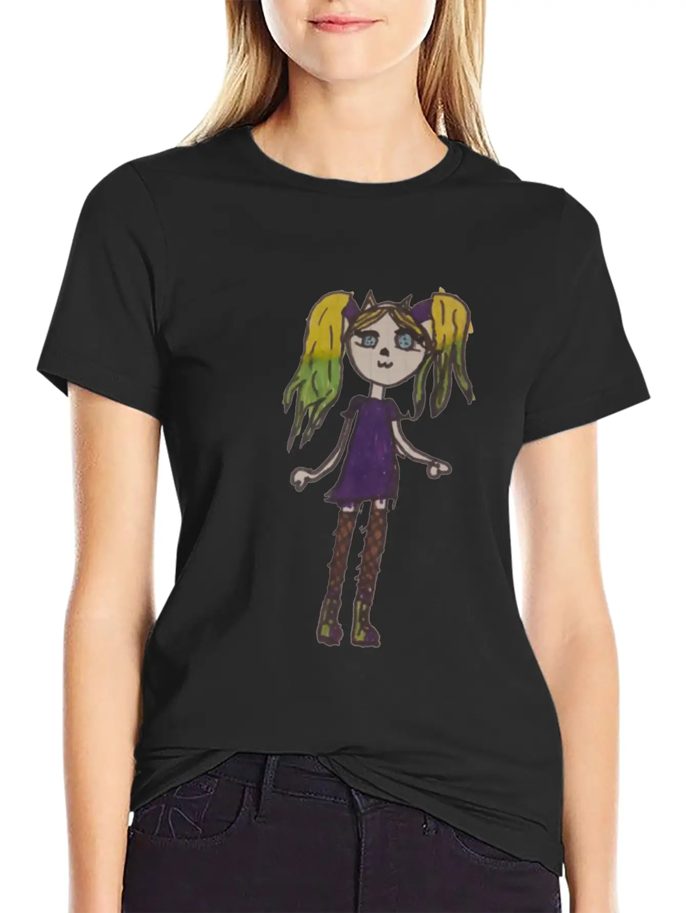 Painting Little Girl Stylish Everyday T-Shirt – Unisex Basic Cotton Tee