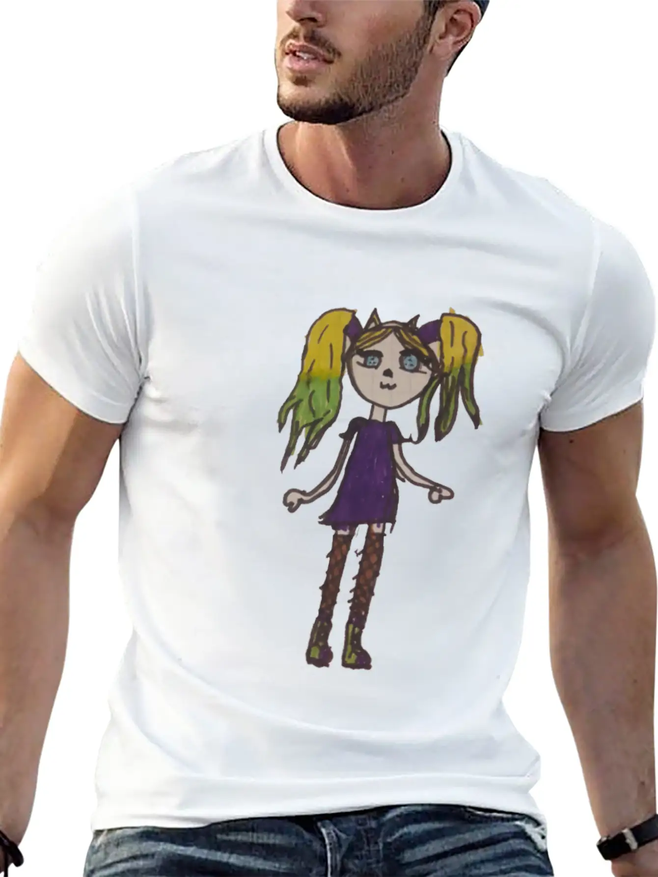 Painting Little Girl Stylish Everyday T-Shirt – Unisex Basic Cotton Tee