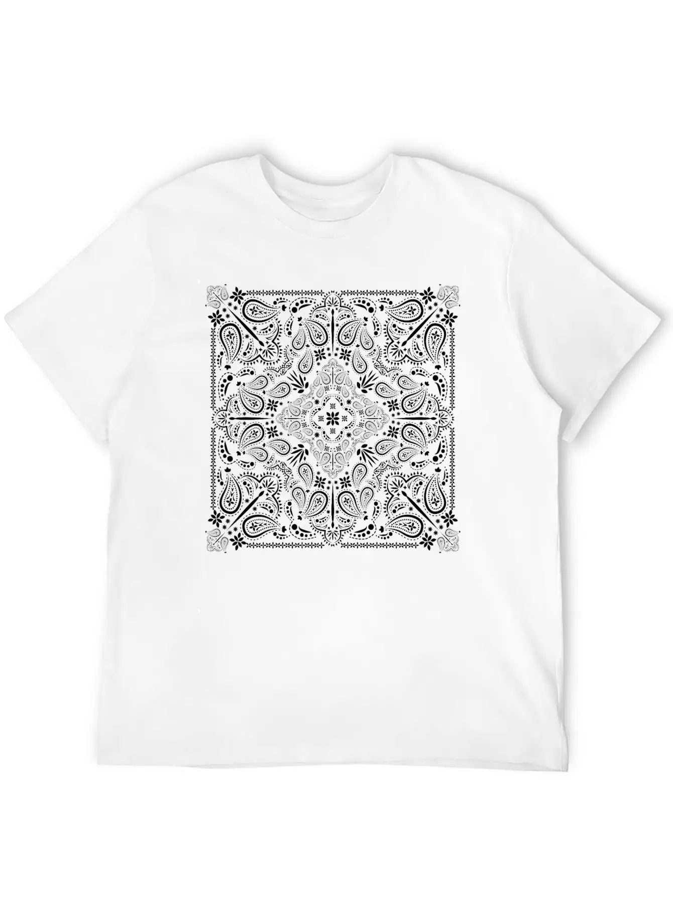 Paisley Pattern - Mandala, Mosaic, Flower Print Comfortable Minimalist Graphic Tee – Summer Style Essential