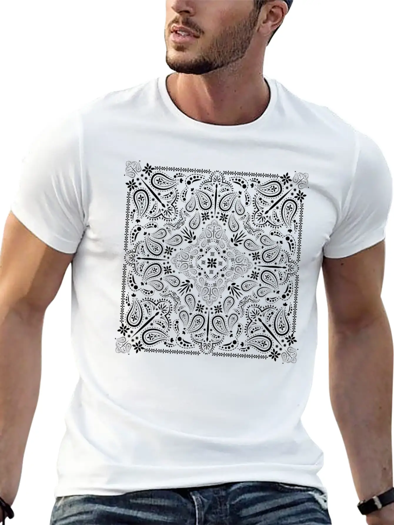 Paisley Pattern - Mandala, Mosaic, Flower Print Comfortable Minimalist Graphic Tee – Summer Style Essential