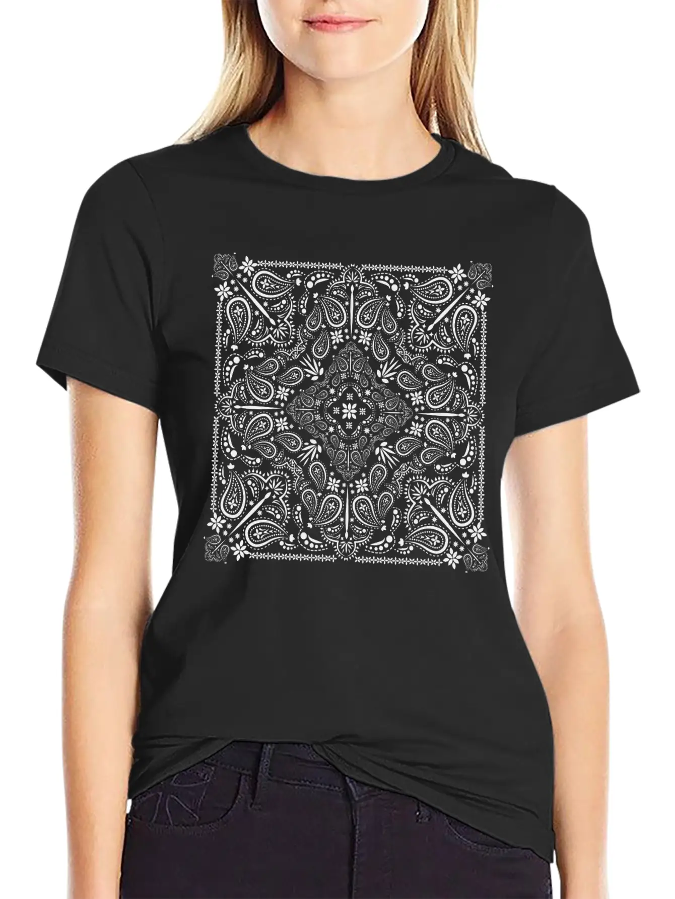 Paisley Pattern - Mandala, Mosaic, Flower Print Comfortable Minimalist Graphic Tee – Summer Style Essential