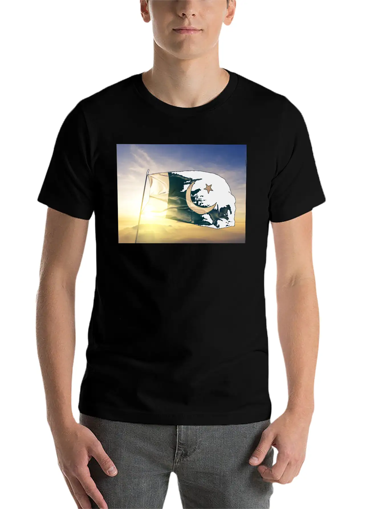 Pakistani Flag Unisex Short Sleeve Soft Cotton T-Shirt – Casual Everyday Wear
