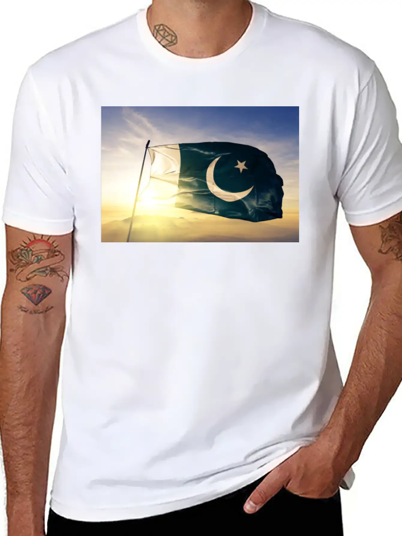 Pakistani Flag Unisex Short Sleeve Soft Cotton T-Shirt – Casual Everyday Wear