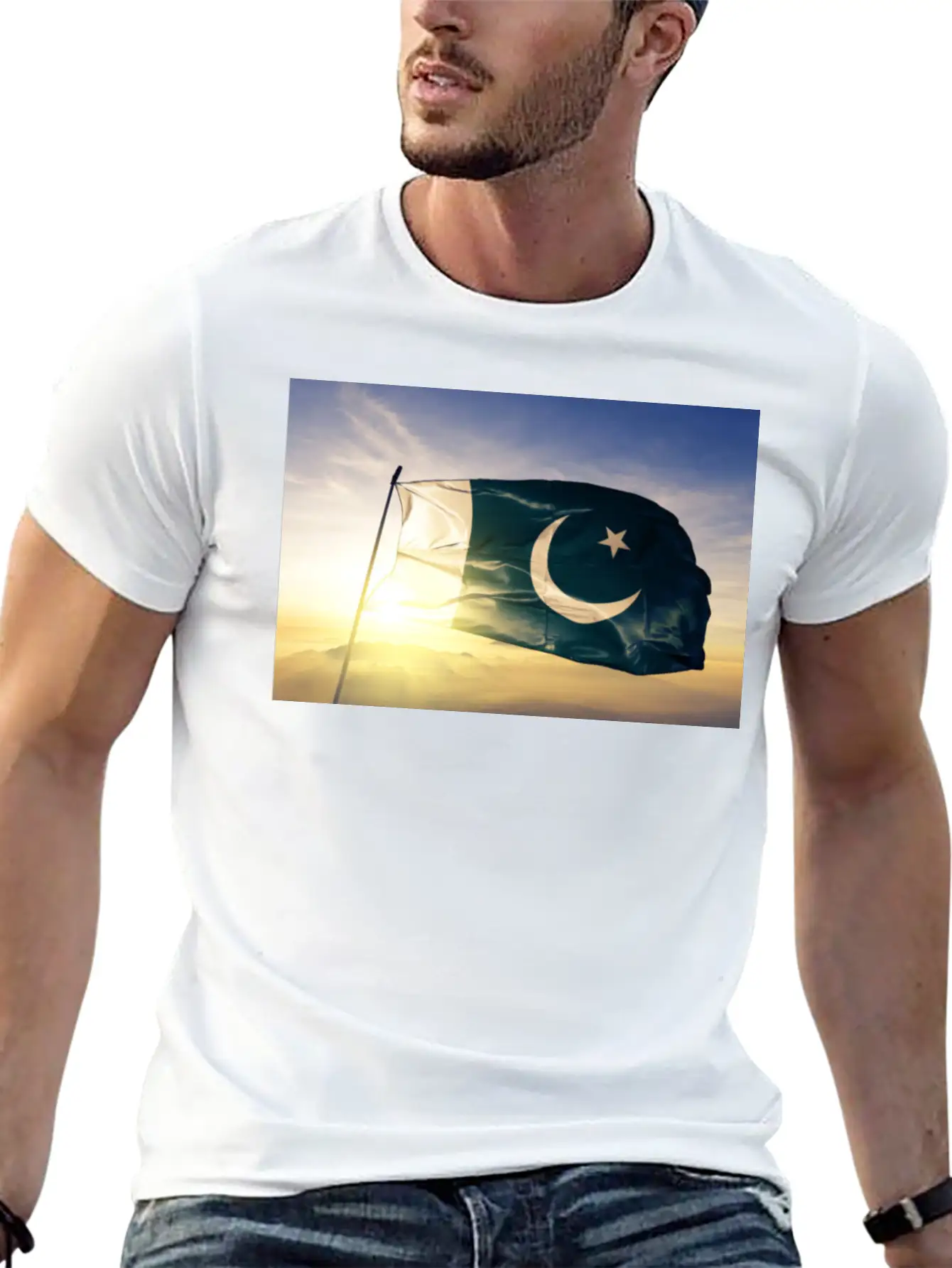Pakistani Flag Unisex Short Sleeve Soft Cotton T-Shirt – Casual Everyday Wear