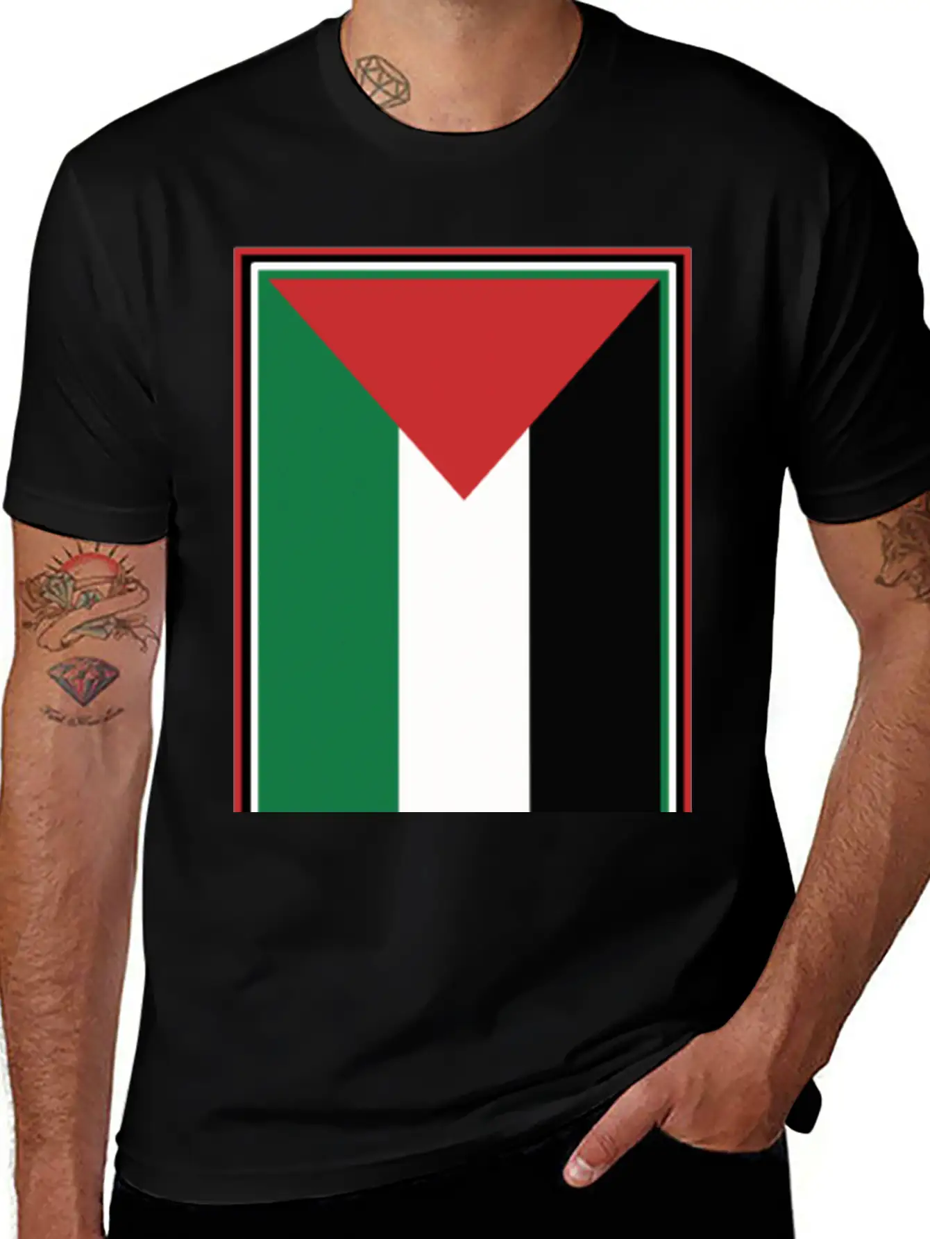 Palestinian Flag Comfortable Minimalist Graphic Tee – Summer Style Essential