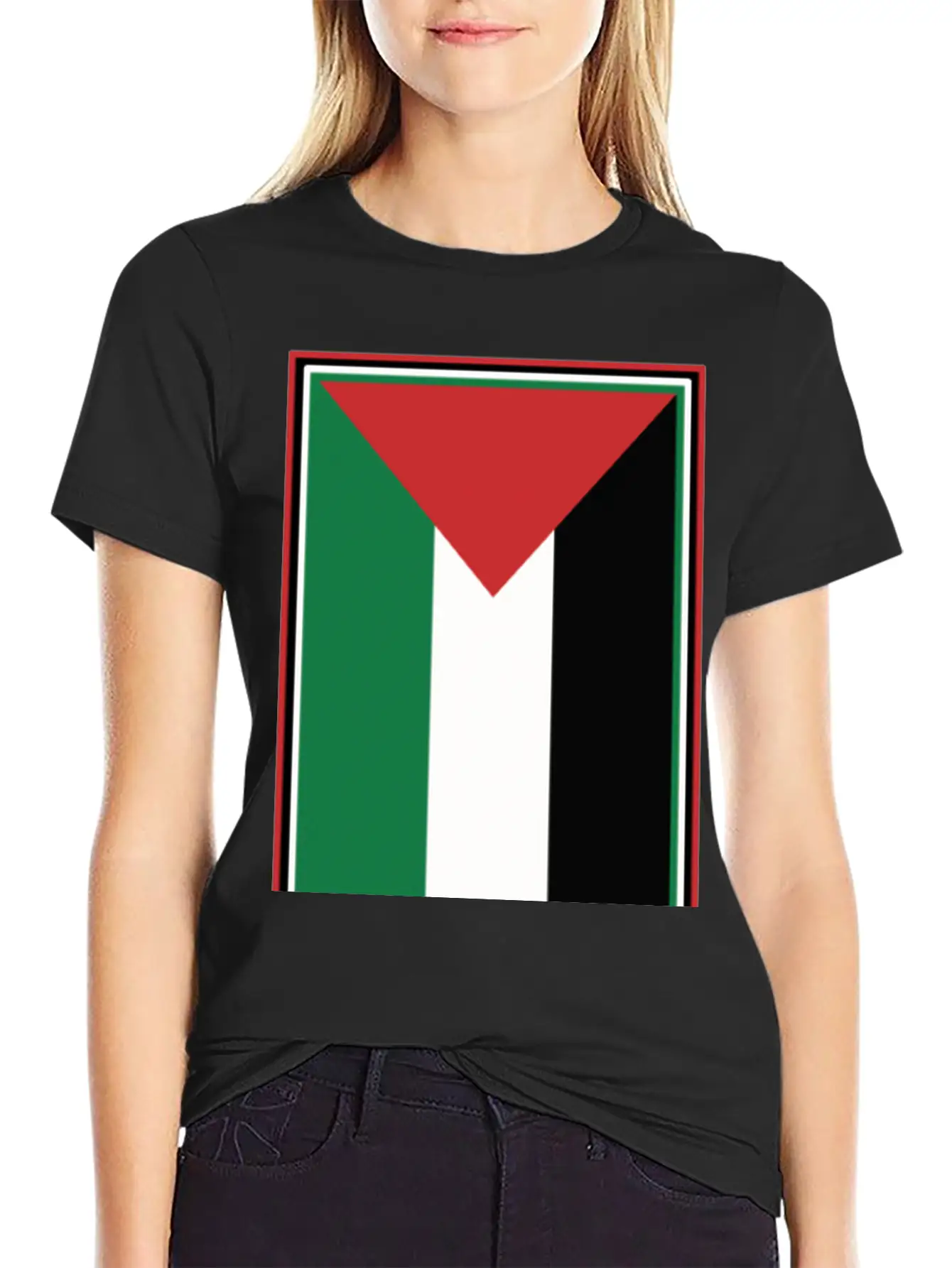 Palestinian Flag Comfortable Minimalist Graphic Tee – Summer Style Essential