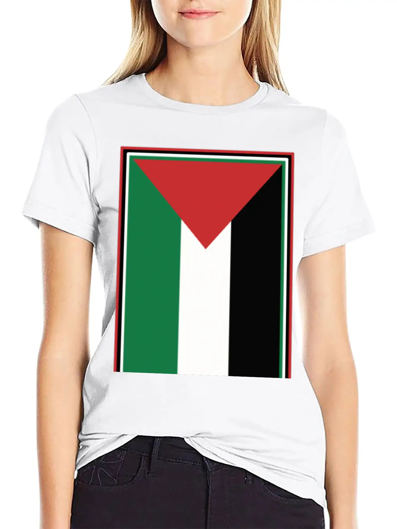 Palestinian Flag Comfortable Minimalist Graphic Tee – Summer Style Essential