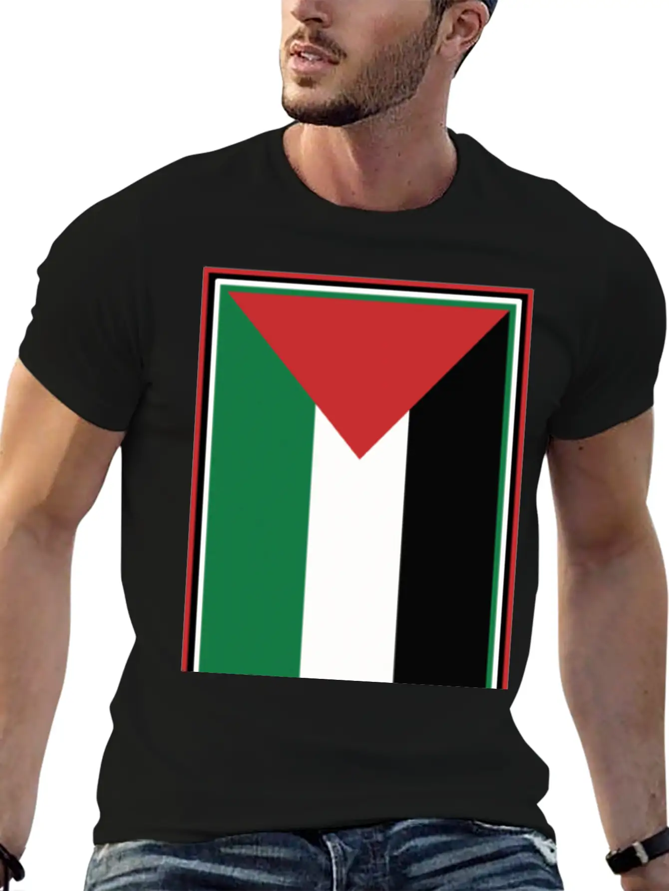 Palestinian Flag Comfortable Minimalist Graphic Tee – Summer Style Essential