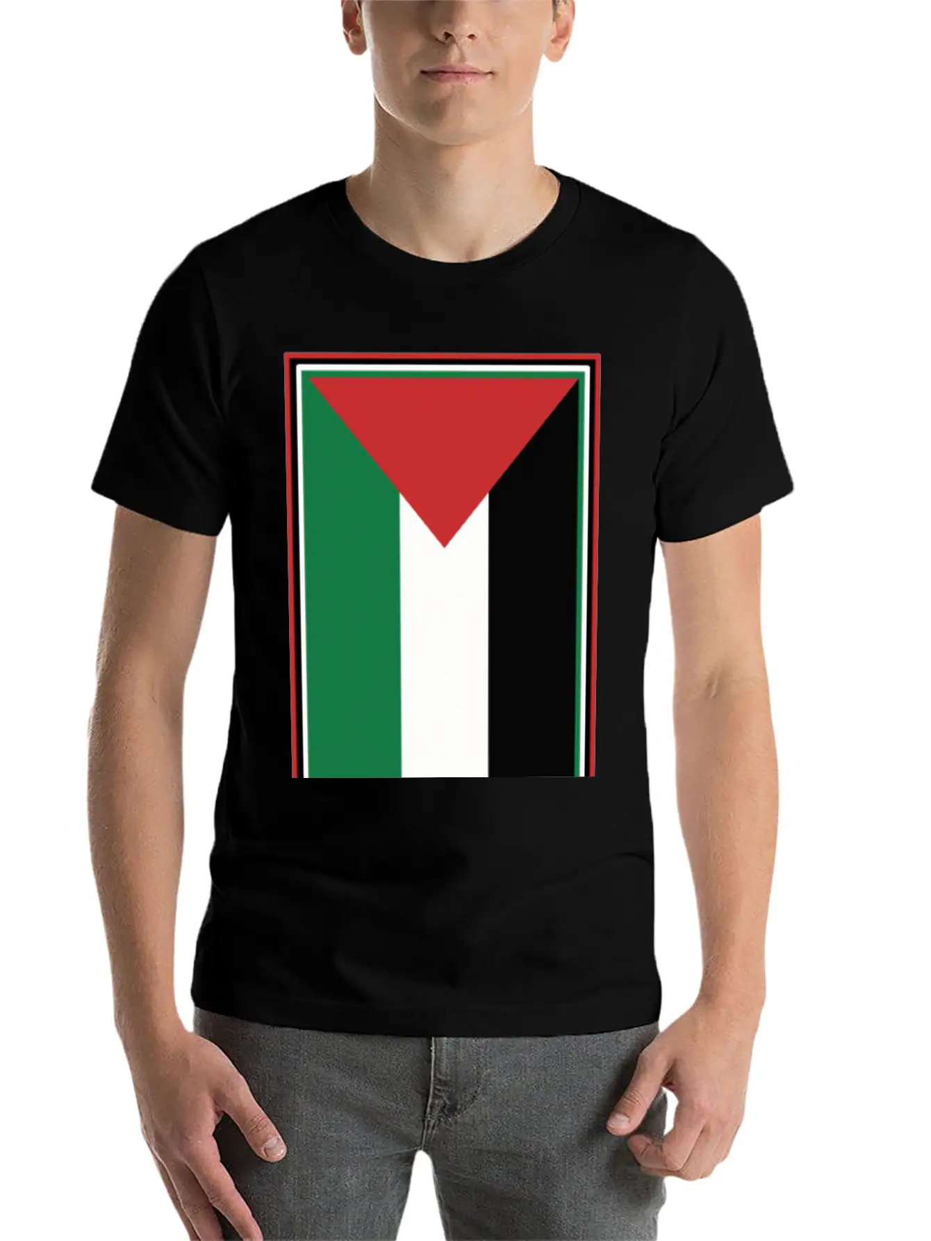 Palestinian Flag Comfortable Minimalist Graphic Tee – Summer Style Essential