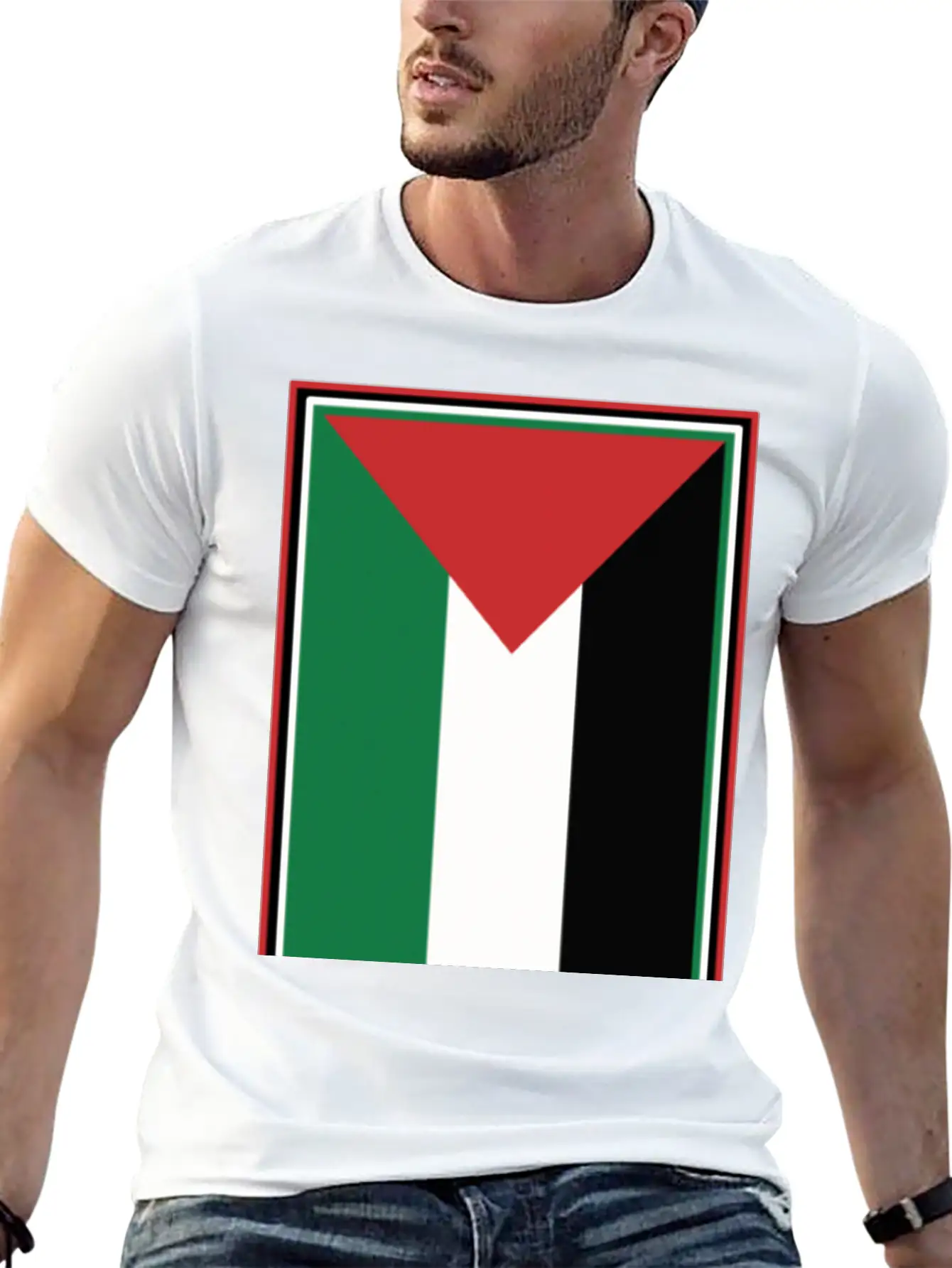 Palestinian Flag Comfortable Minimalist Graphic Tee – Summer Style Essential