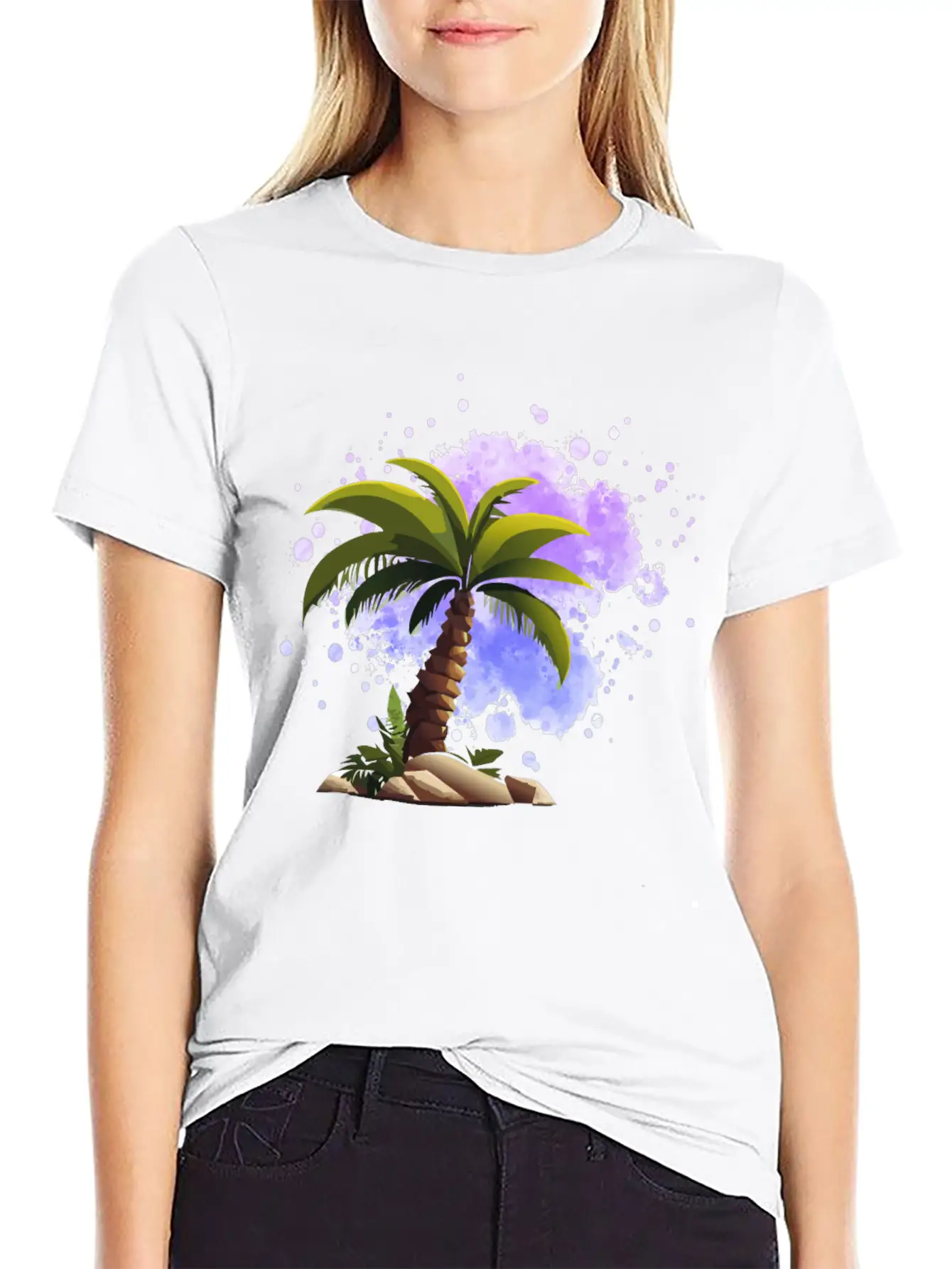 Palm Island, Palm, Sunset, Caribbean Comfortable Minimalist Graphic Tee – Summer Style Essential
